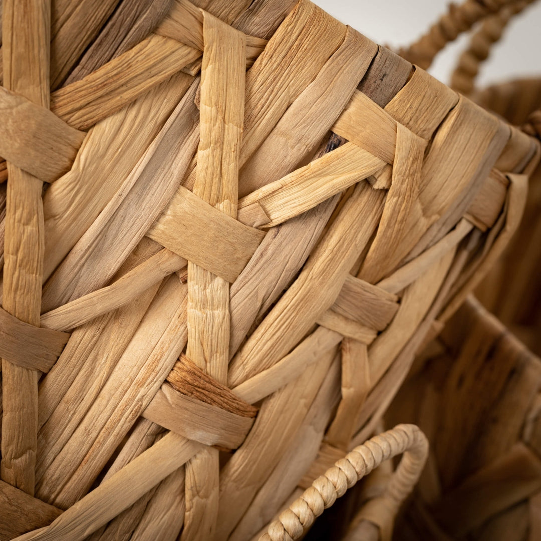 Natural Classic Braided Wicker Basket Set of 3