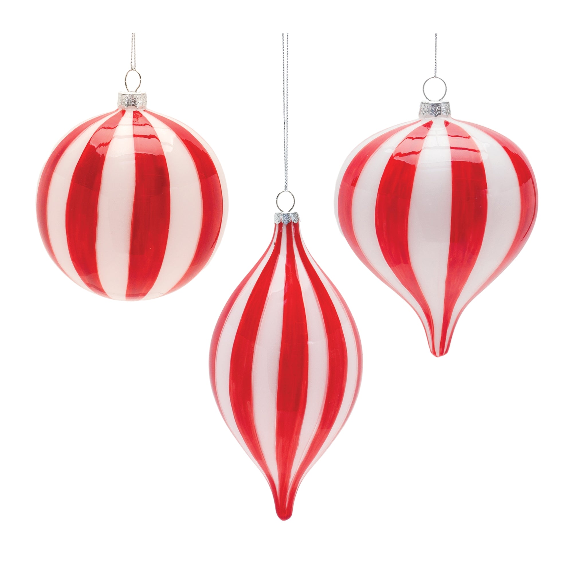 Ornament (Set of 6) 5"H, 5.5"H, 7"H Glass
