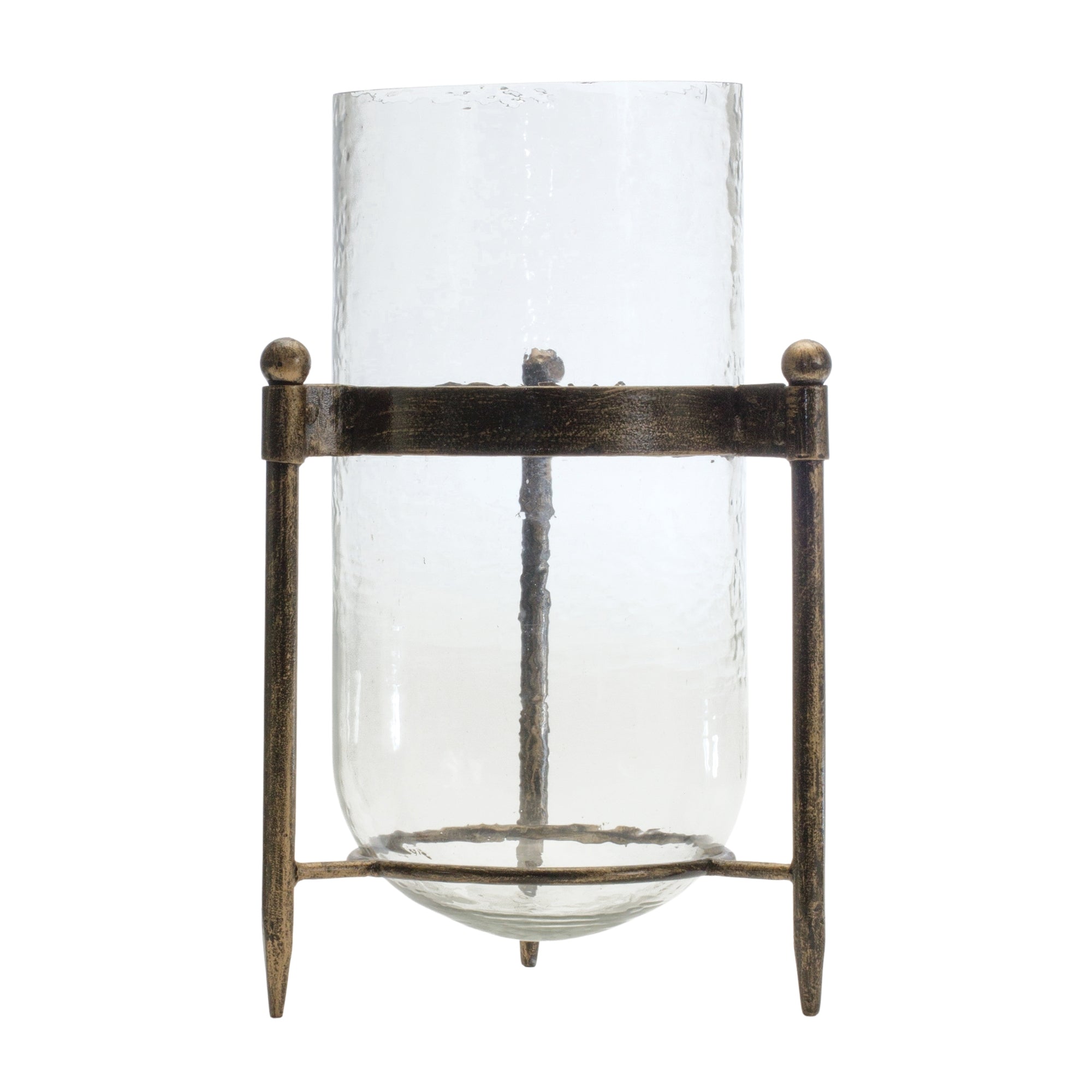 Candle Holder 13.5"H Iron/Glass