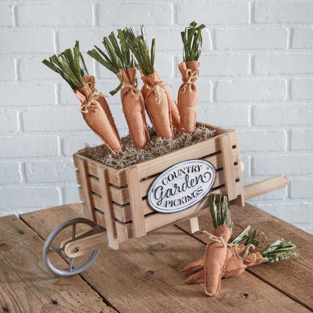 Playful Burlap Spring Decor Carrots, Set of 3