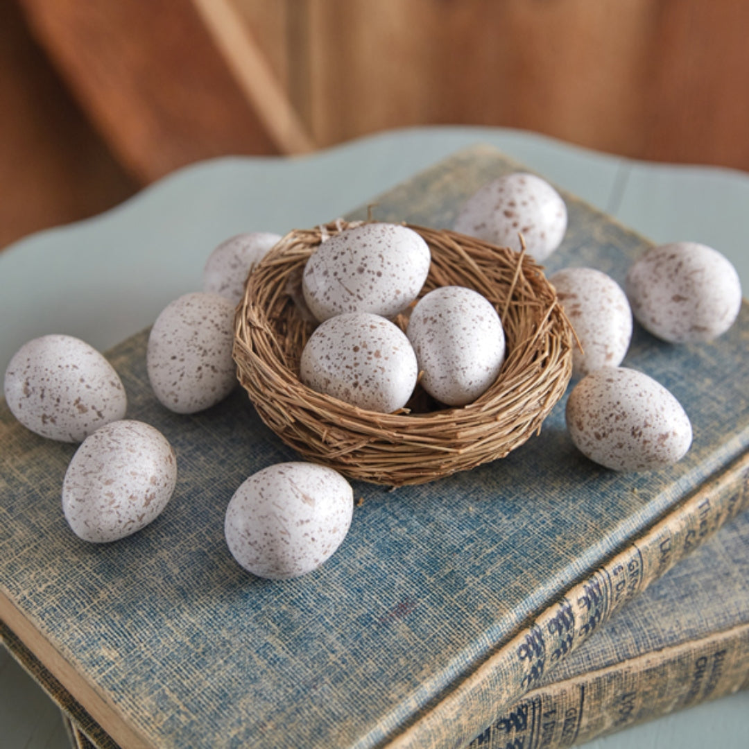 Sweet Quail Eggs Set of 12 – Lifelike Resin Decor