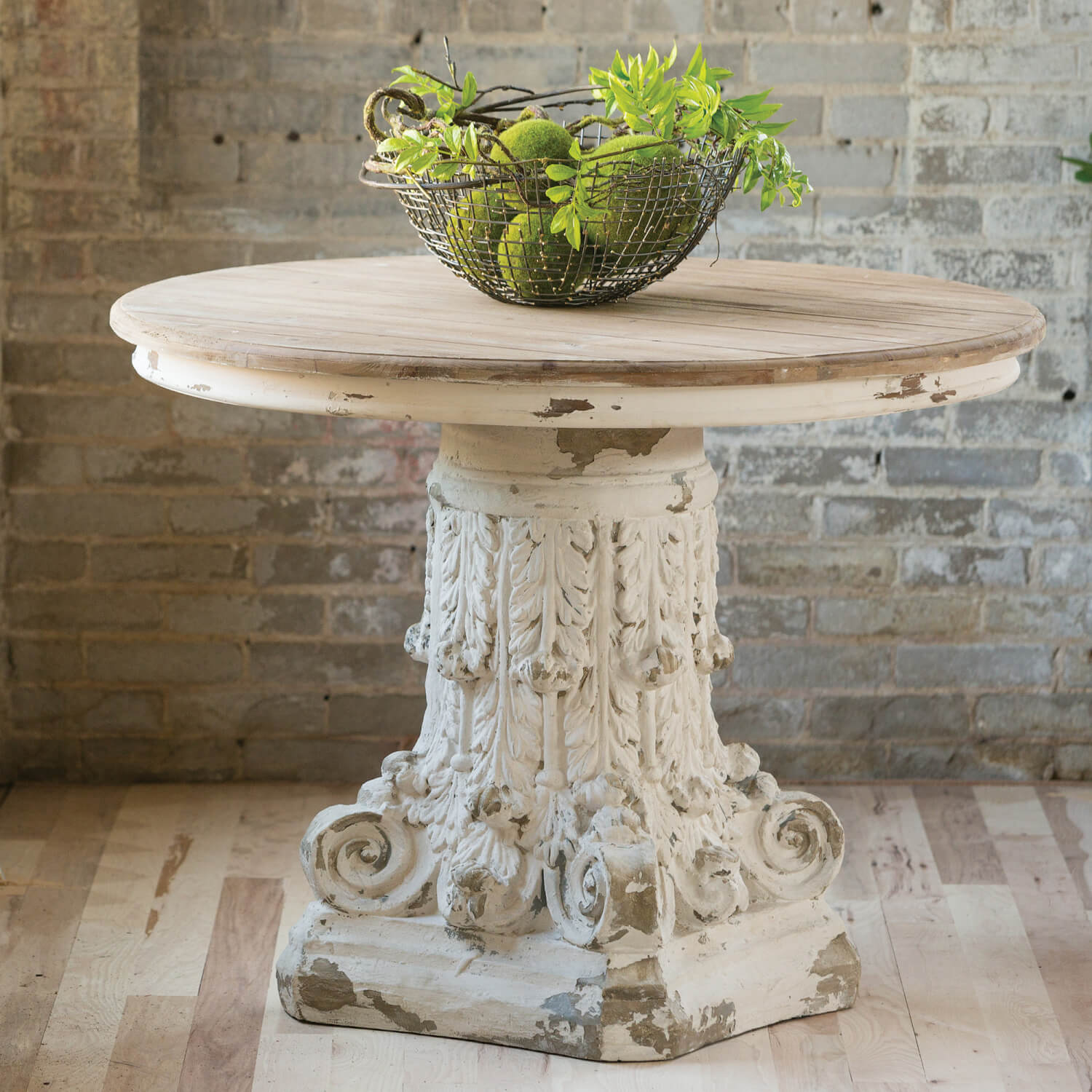 Old World Round Pedestal Table