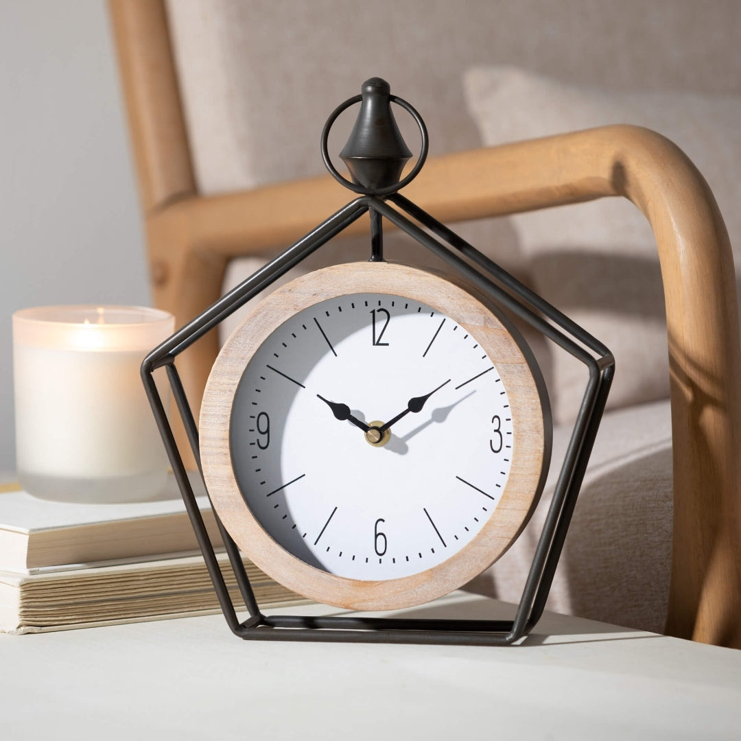 Sleek Pentagon Desk Clock