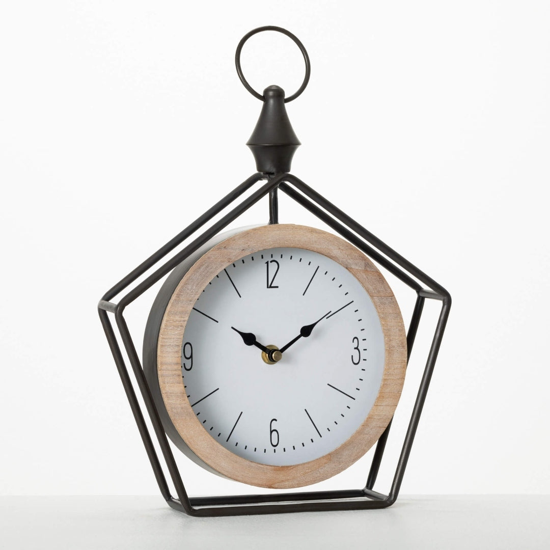 Sleek Pentagon Desk Clock