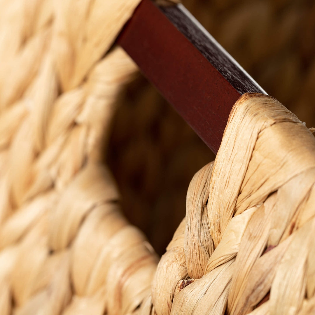 Natural Basket With Functional Handles