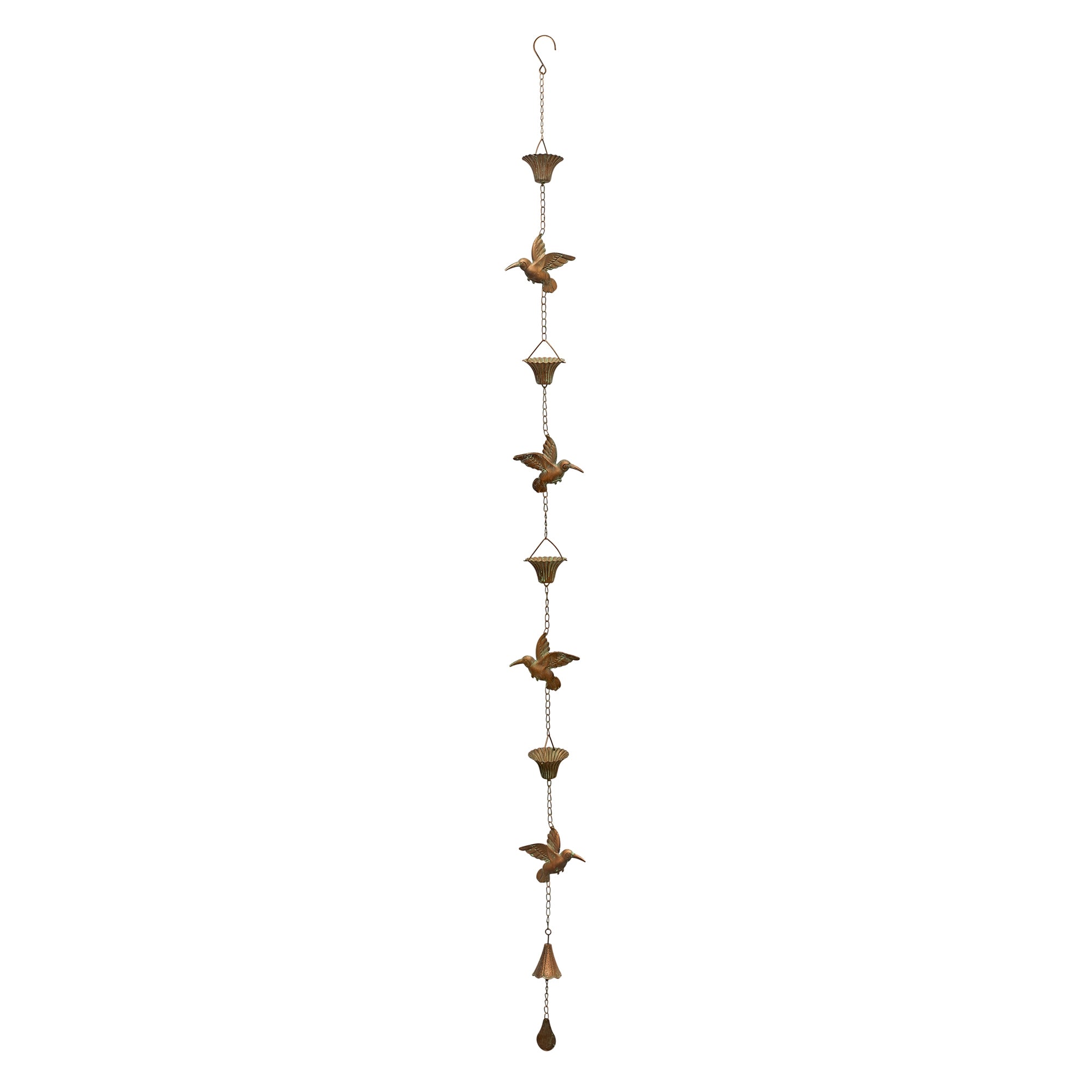 Hummingbird Rain Chain 69"L Iron