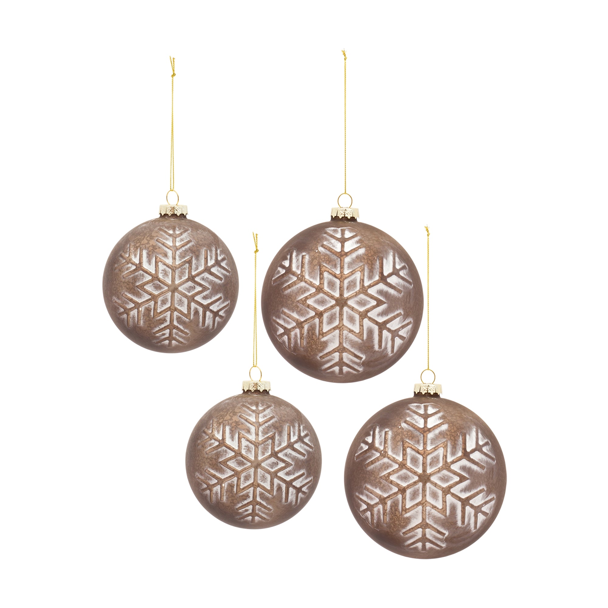 Ball Ornament (Set of 4) 4"D, 5"D Glass