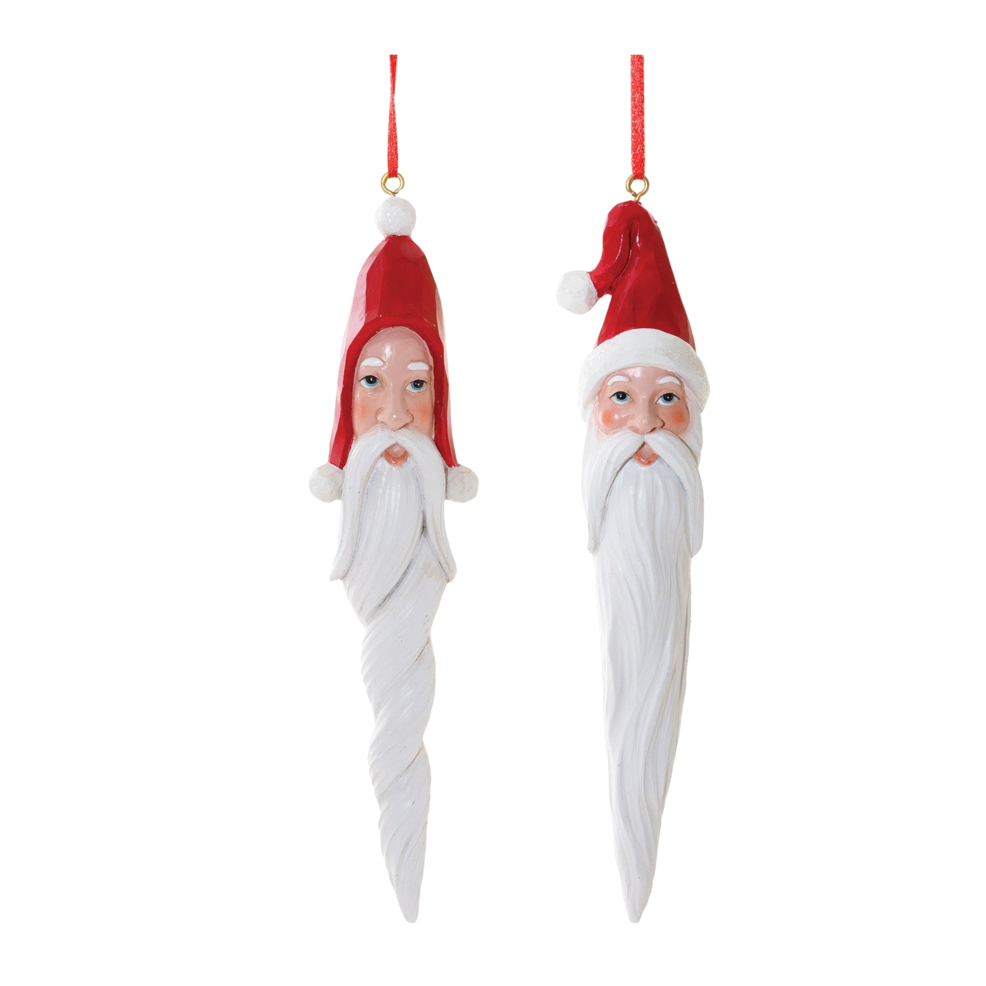 Santa Drop Ornament (Set of 6) 8.25"L Resin