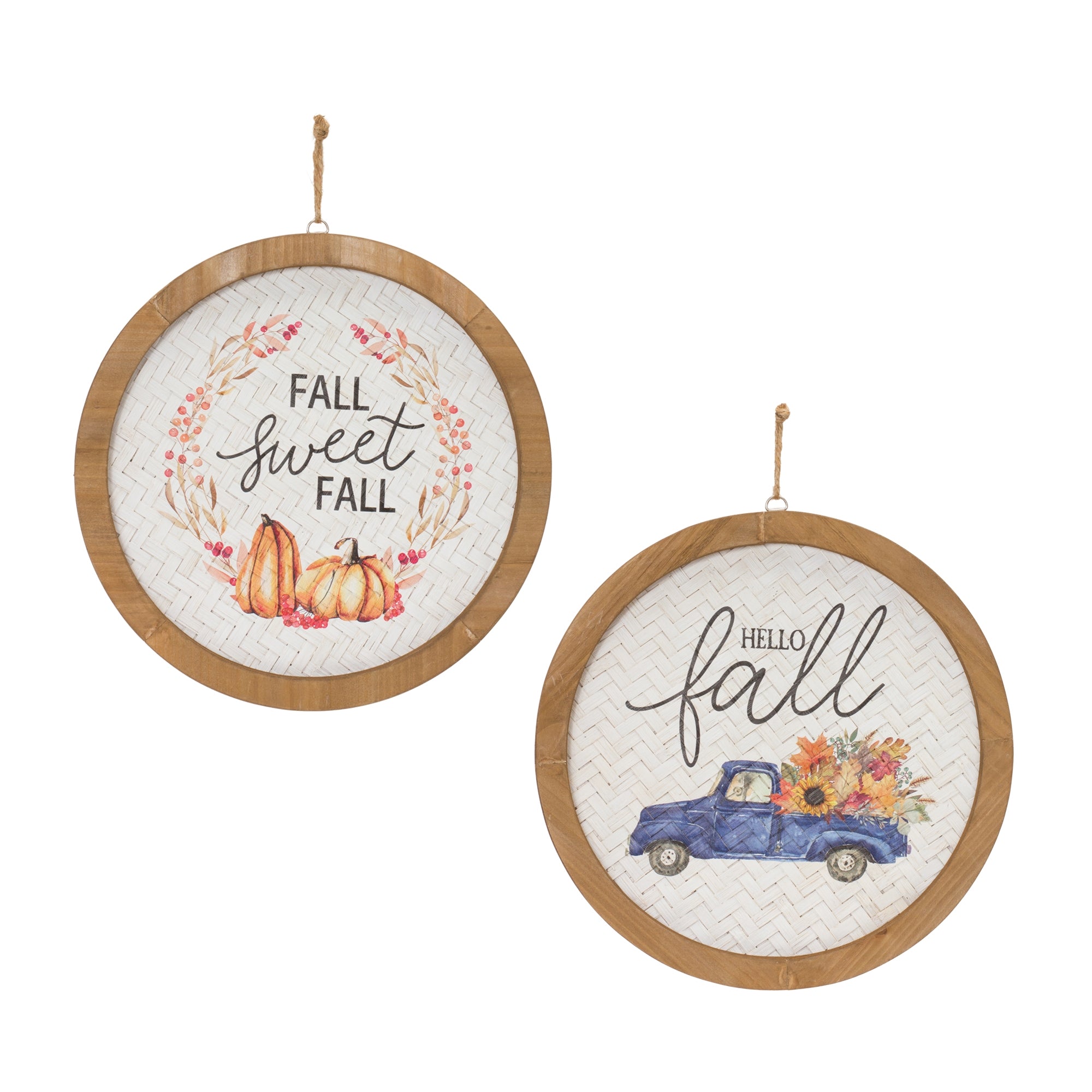 Fall Plaque (Set of 2) 11.5"SQ MDF/Wood