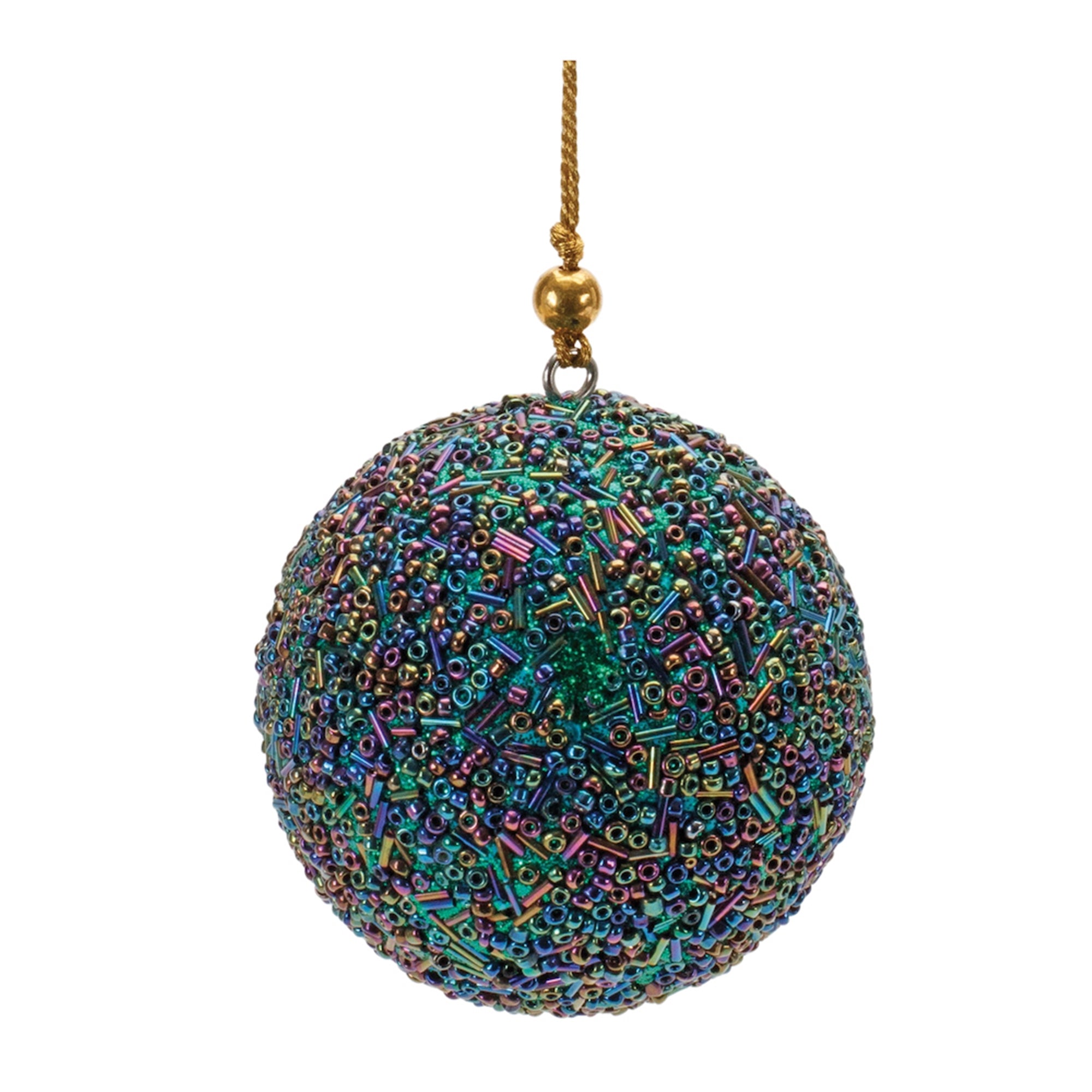 Rainbow Beaded Ball Ornament (Set of 12)