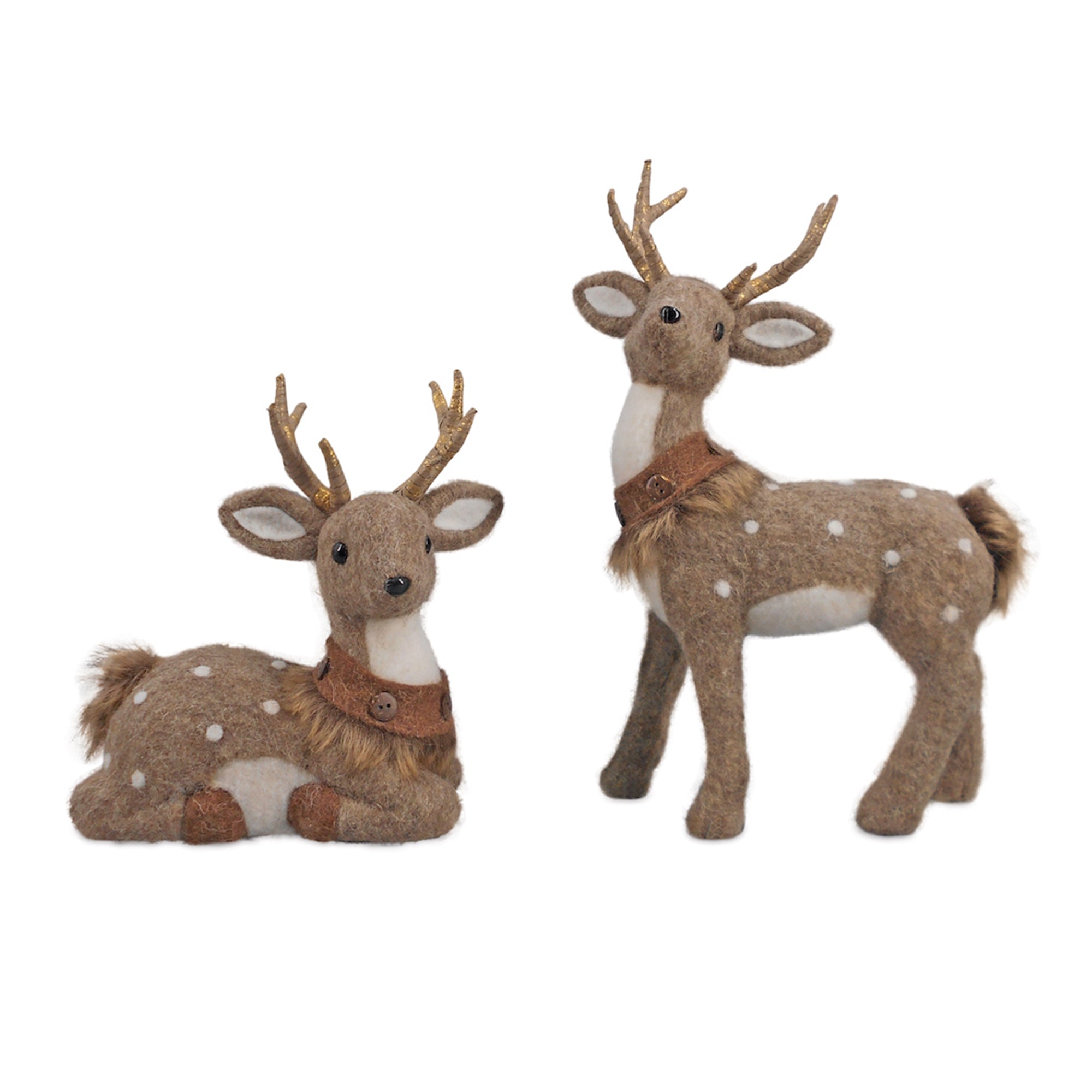 Felt Fabric Deer Shelf Sitter (Set of 2)