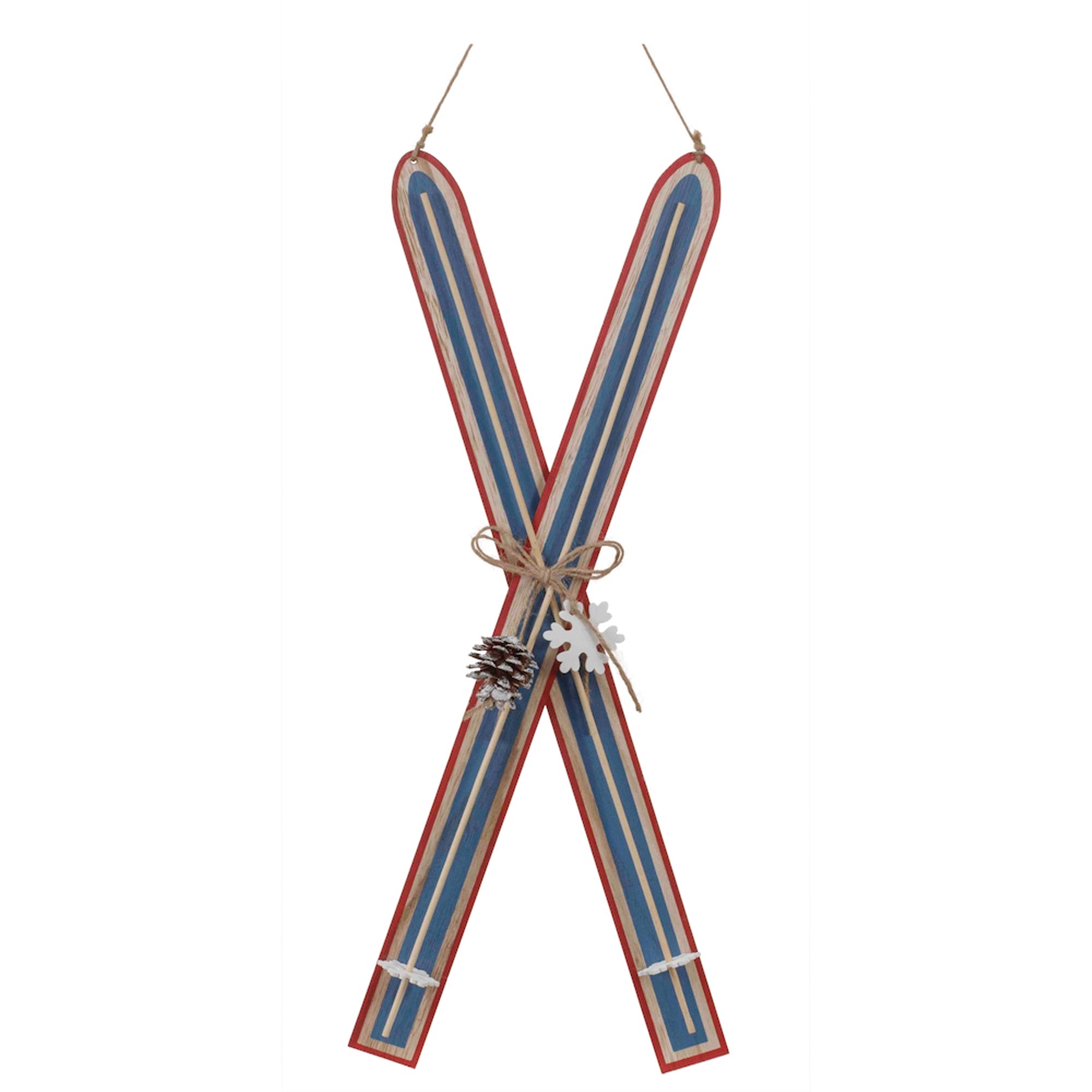 Wood Ski Ornament (Set of 2)