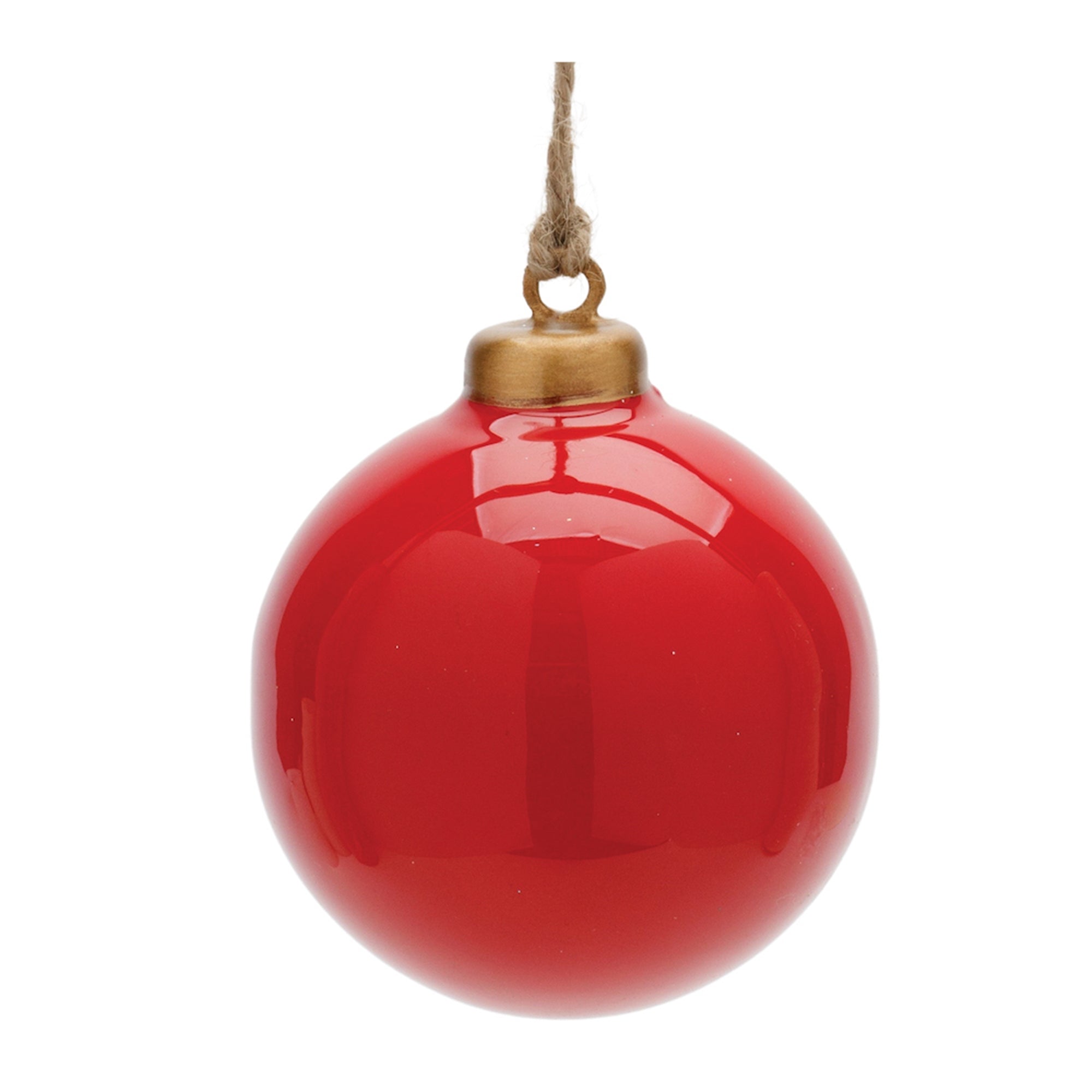 Red Metal Ball Ornament (Set of 6)