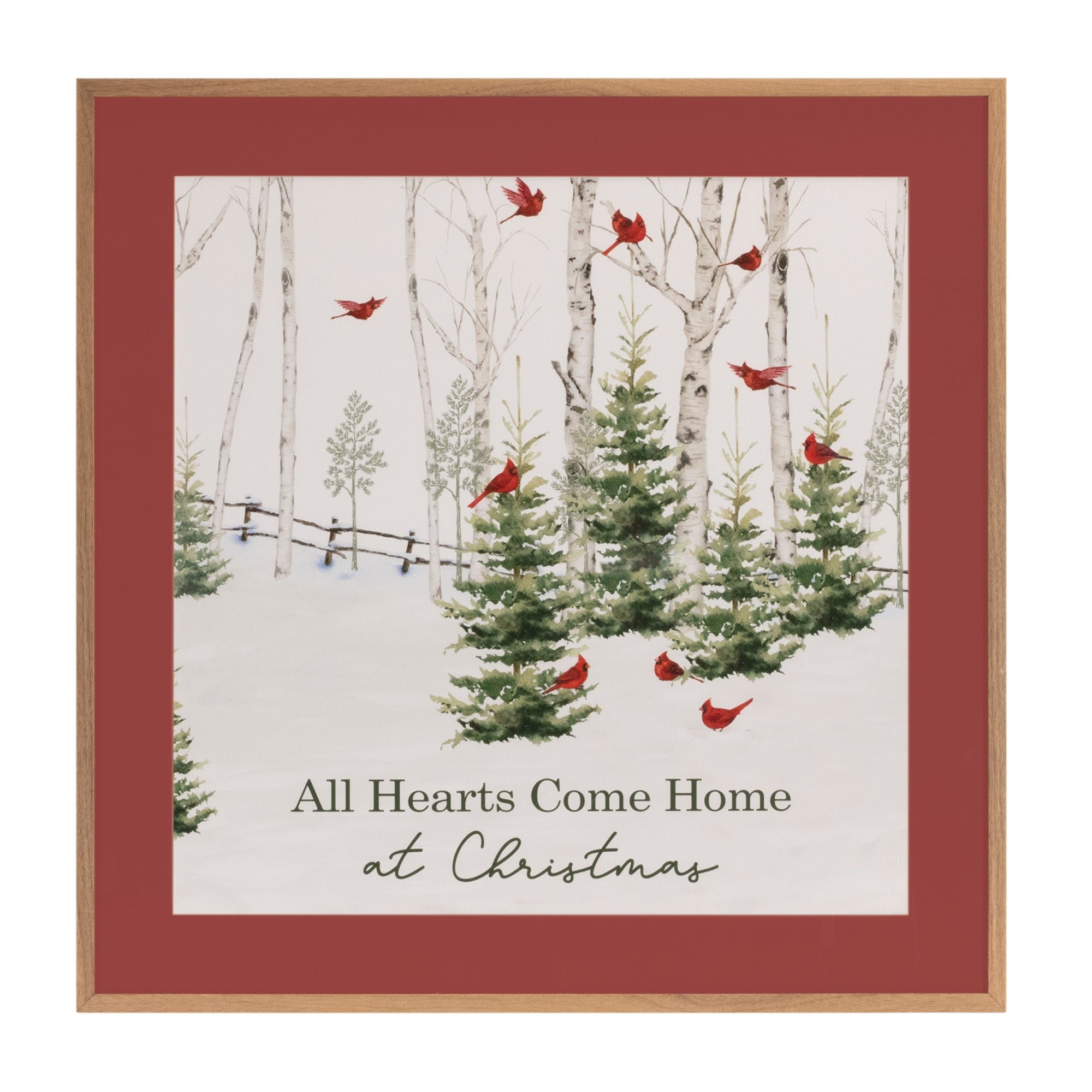 Framed Winter Cardinal Sentiment Print 23.5"H