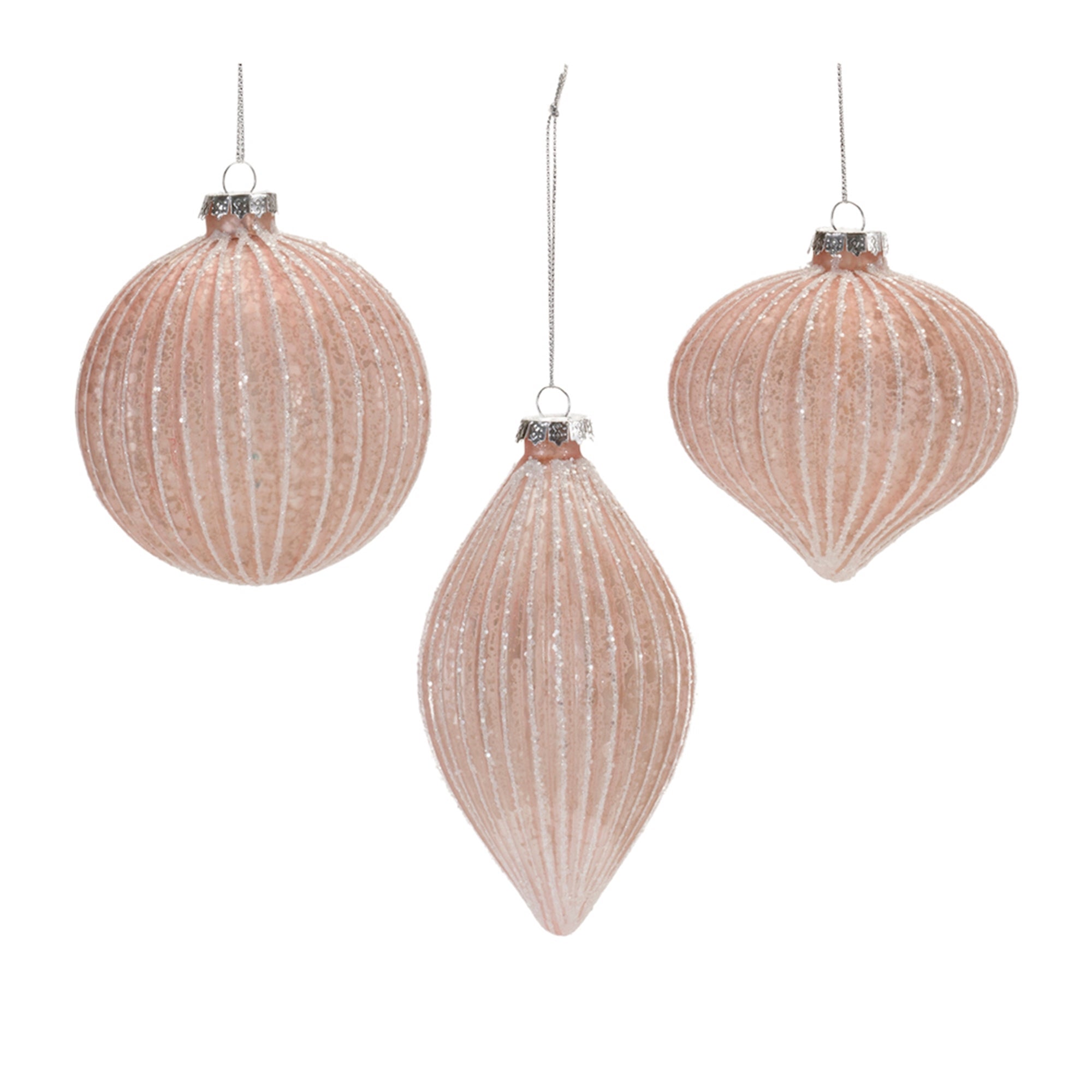 Glittered Mercury Glass Ornament (Set of 6)