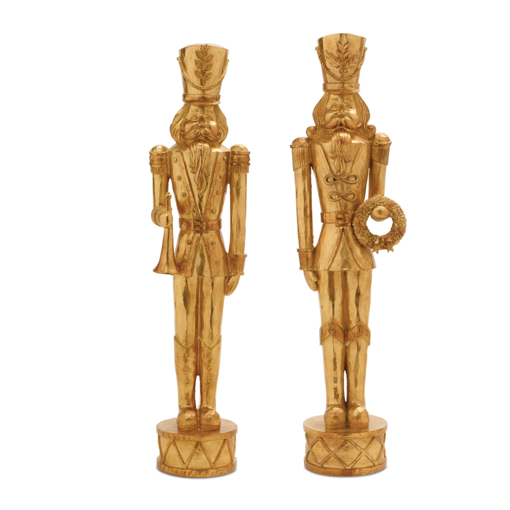 Gold Holiday Nutcracker Statue (Set of 2)