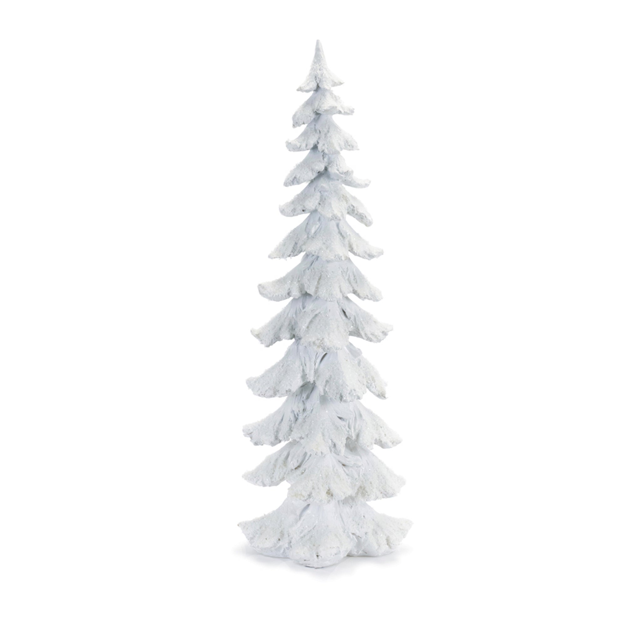 Flocked Pine Tree with Carved Design 26"H