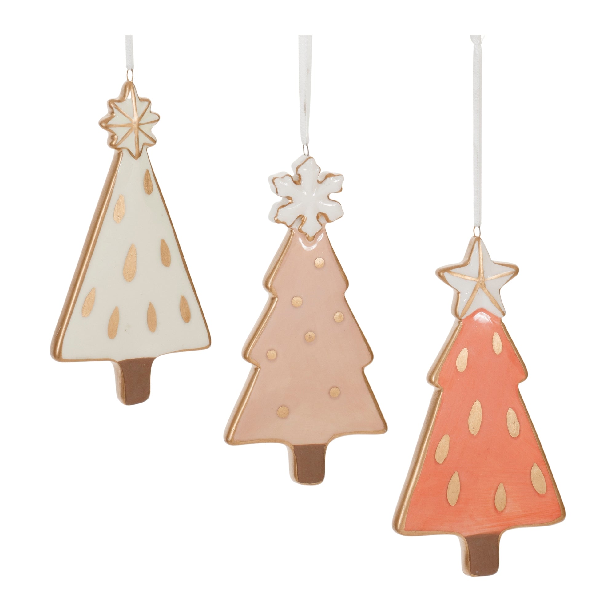 Ceramic Pine Tree Ornament (Set of 6)