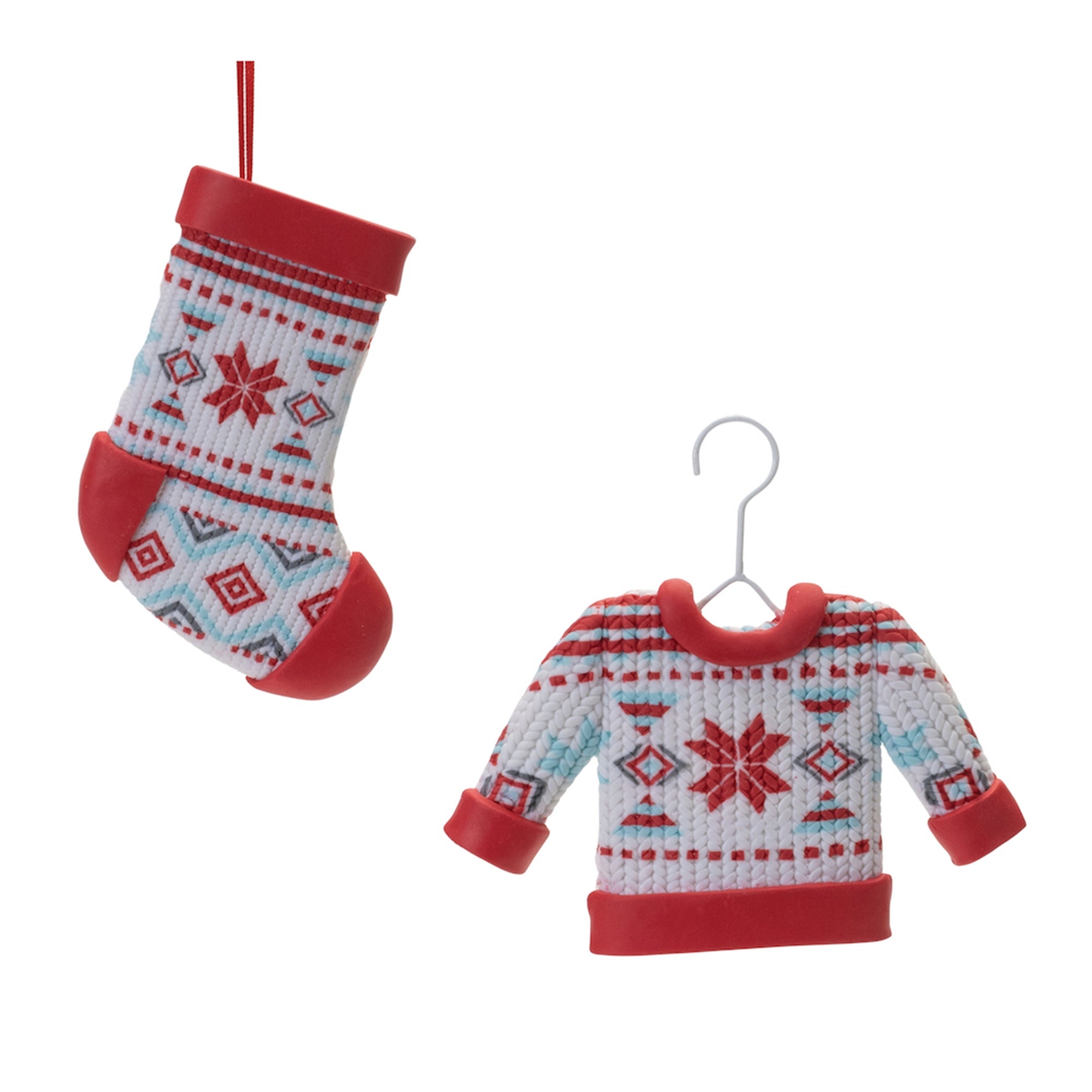 Nordic Stocking and Sweater Ornament (Set of 12)