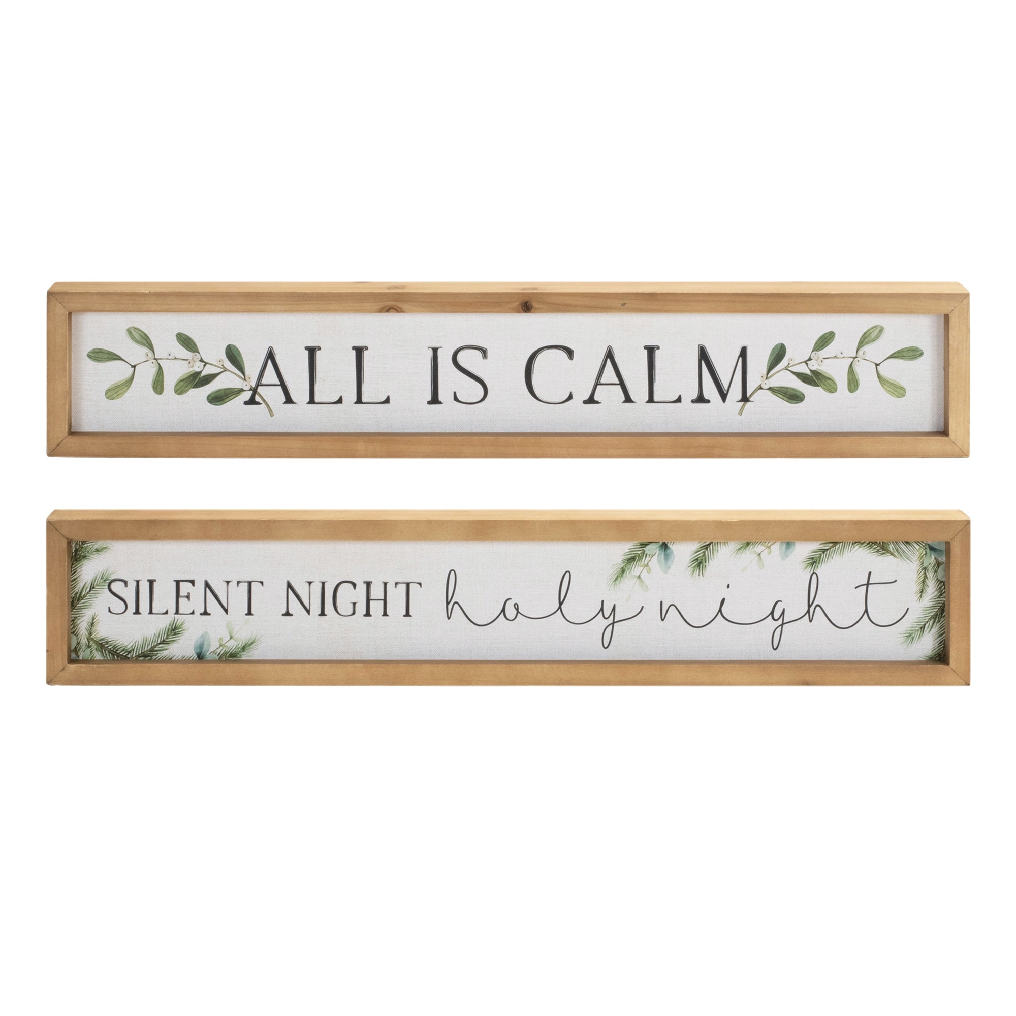 Framed Silent Night Sentiment Sign (Set of 2)