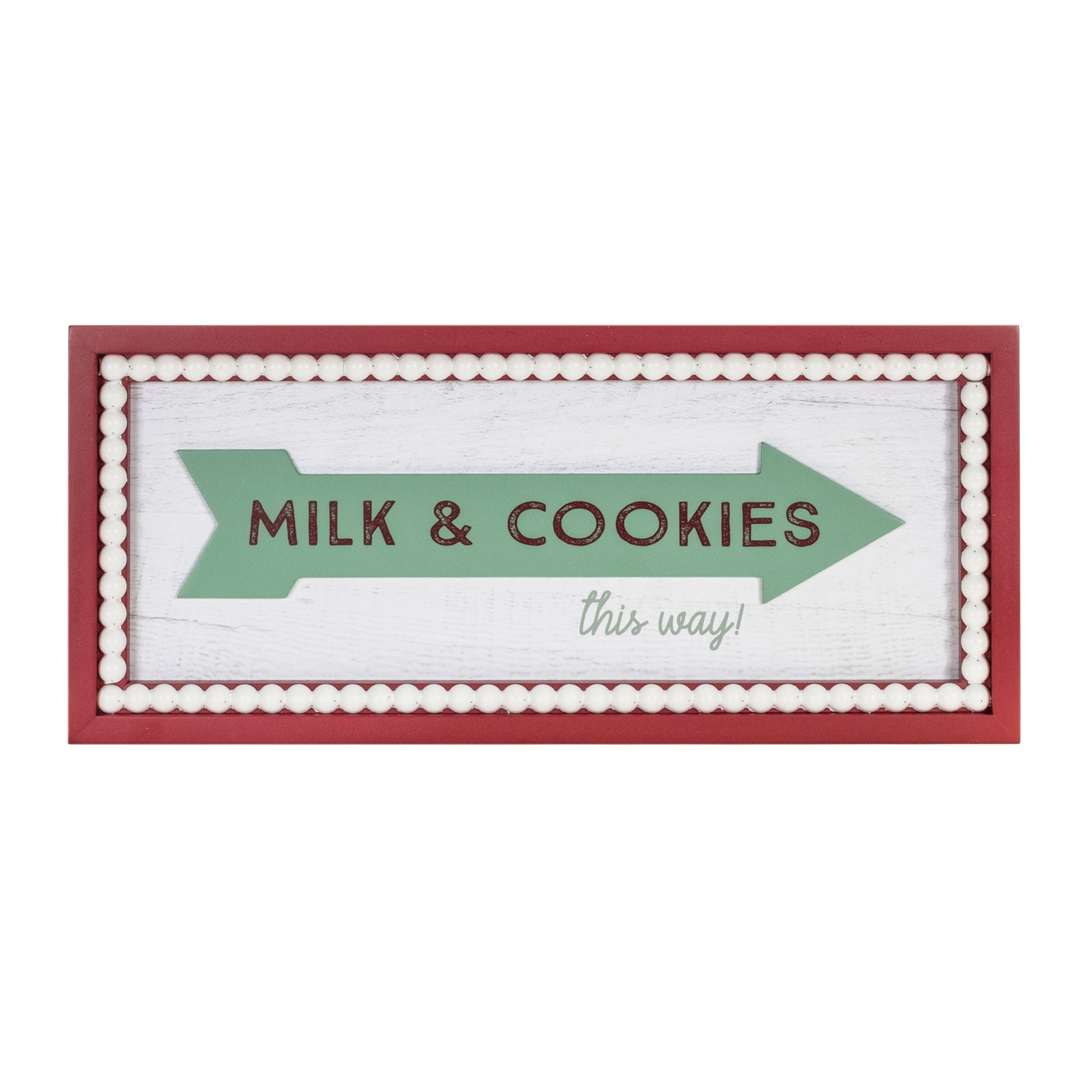 Framed Milk and Cookies Wall Sign 19.5"L