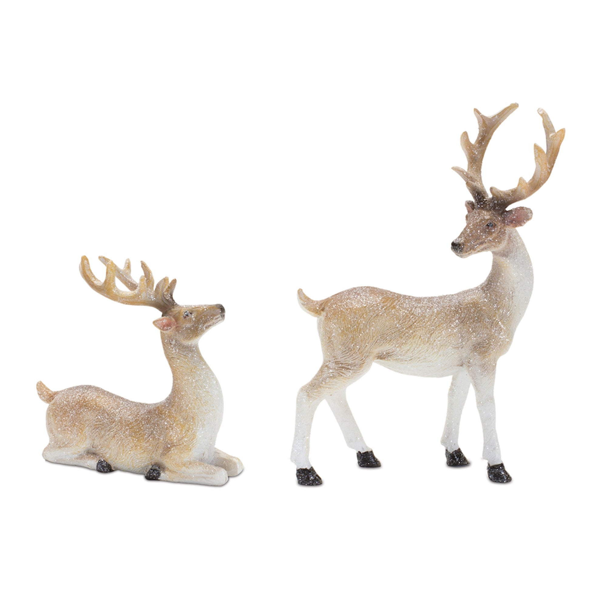 Mini Glittered Holiday Deer Figurine (Set of 6)