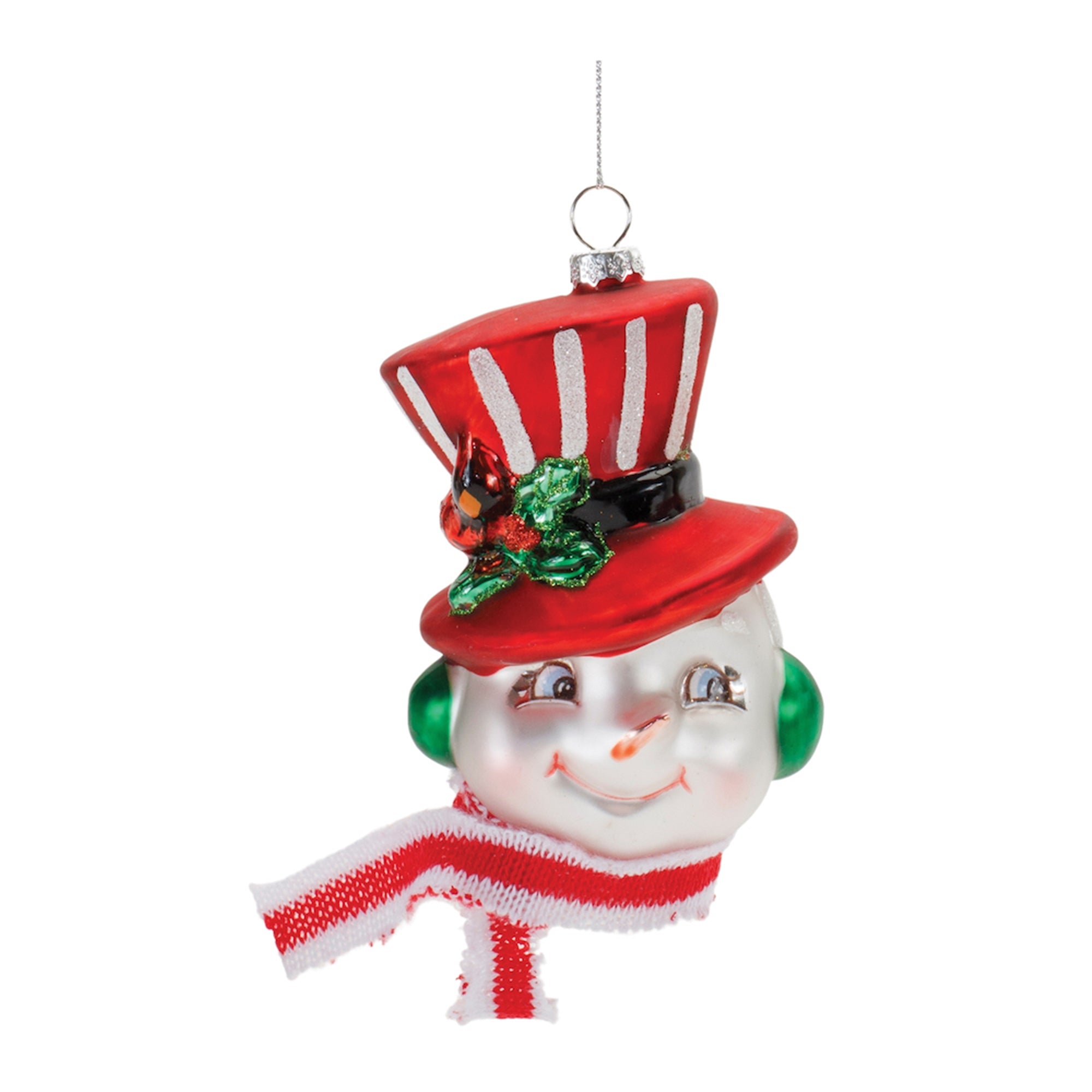 Vintage Glass Snowman Head Ornament (Set of 12)