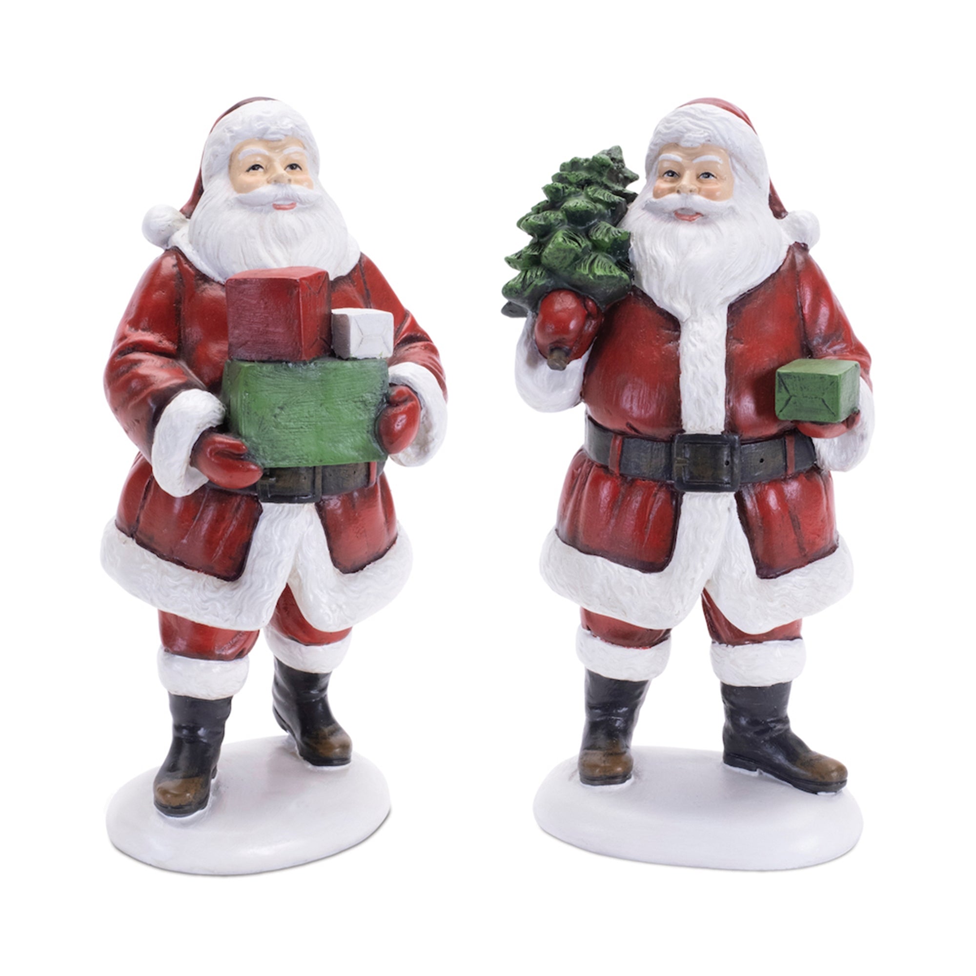 Traditional Santa with Presents Figurine (Set of 4)