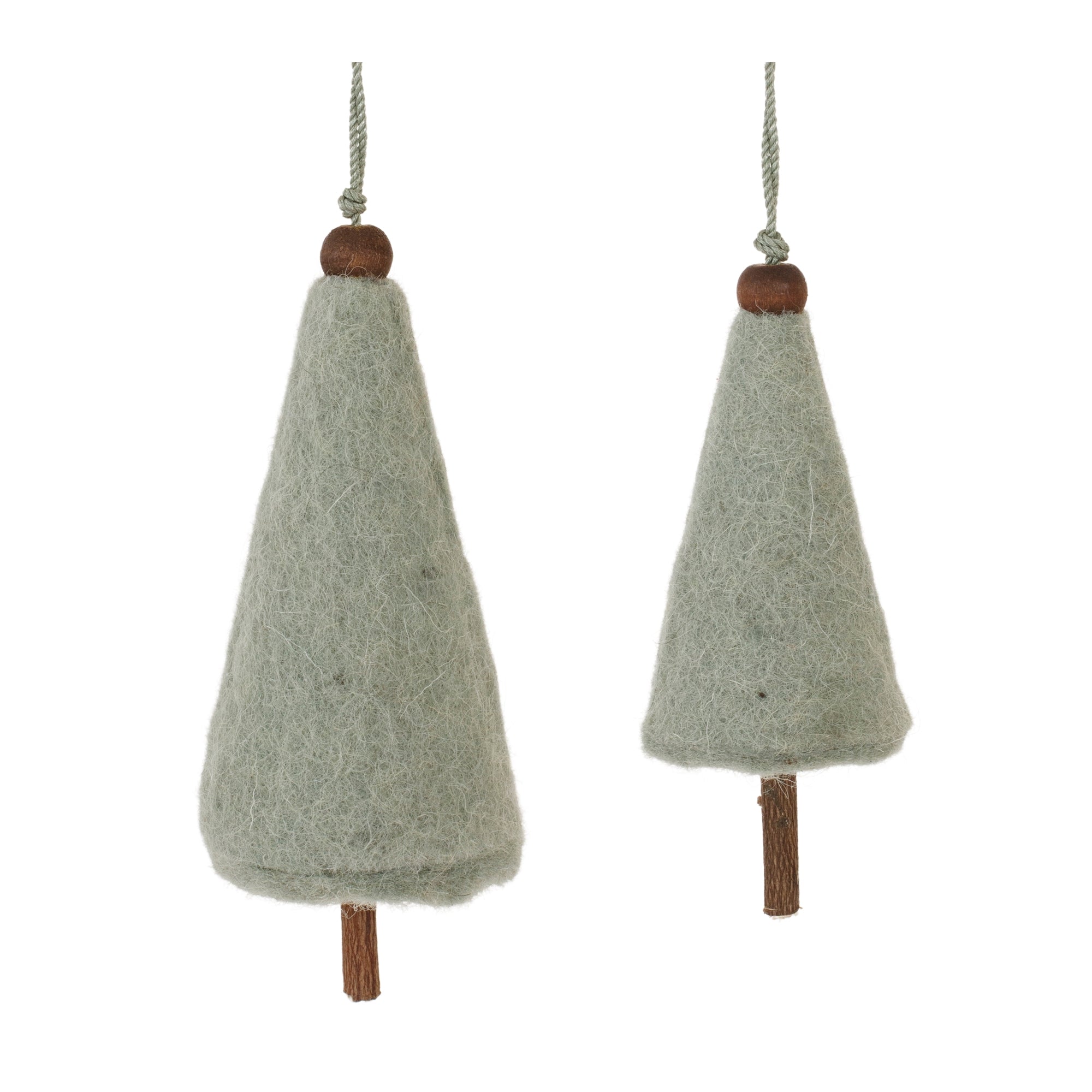 Felt Wool Pine Tree Ornament (Set of 8)