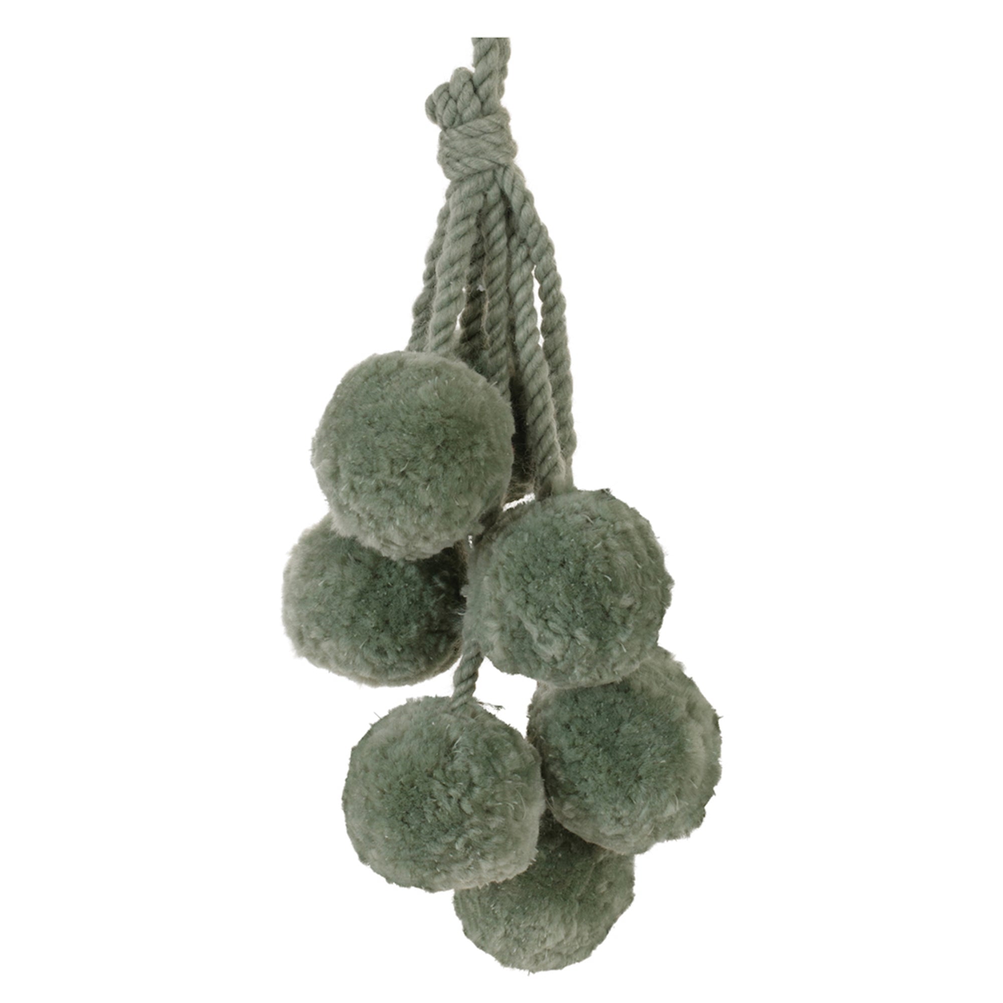 Sage Green Pom Pom Cluster Drop Ornament (Set of 4)