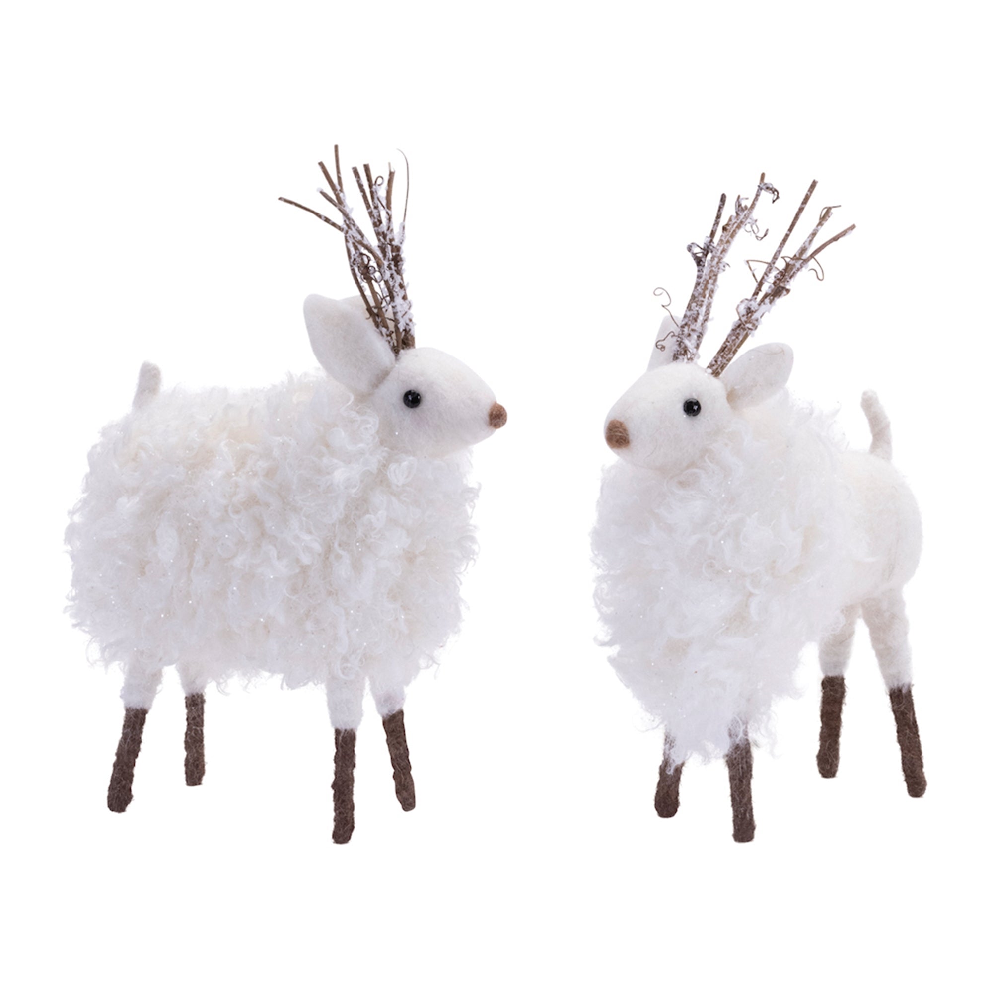 Fluffy Winter Deer Shelf Sitter (Set of 6)