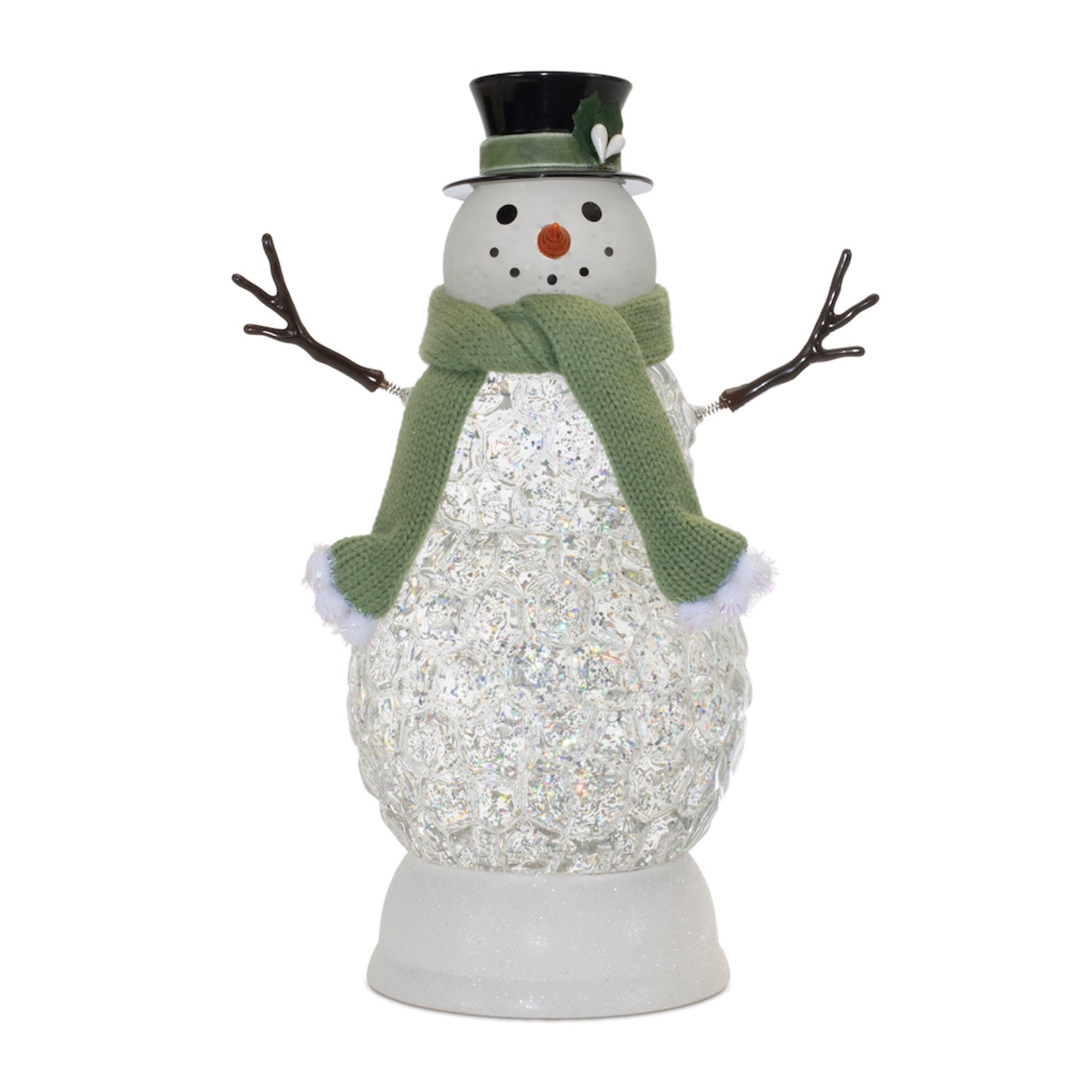 LED Snowman Snow Globe 11"H