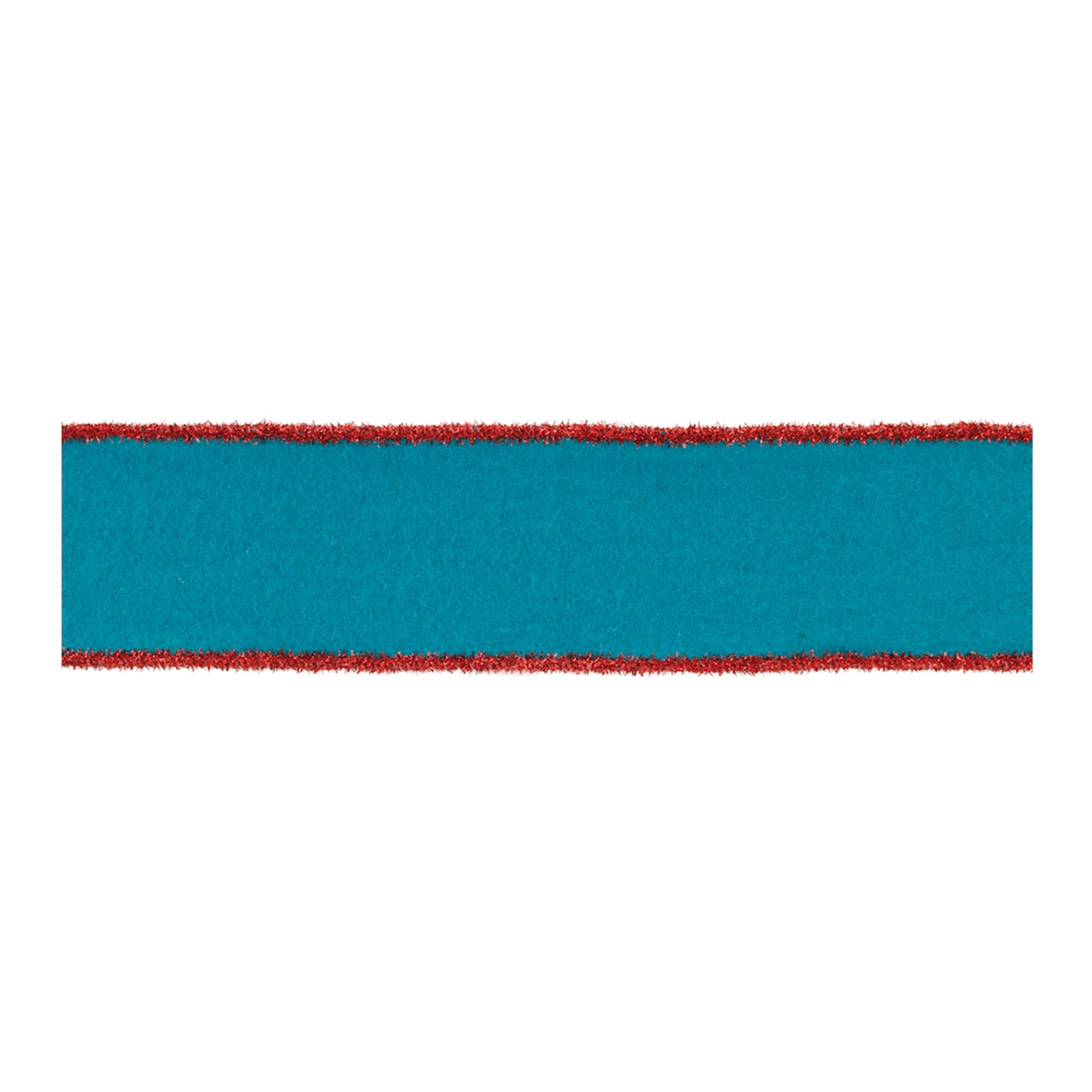 Blue Wool and Red Wired Ribbon (Set of 2)