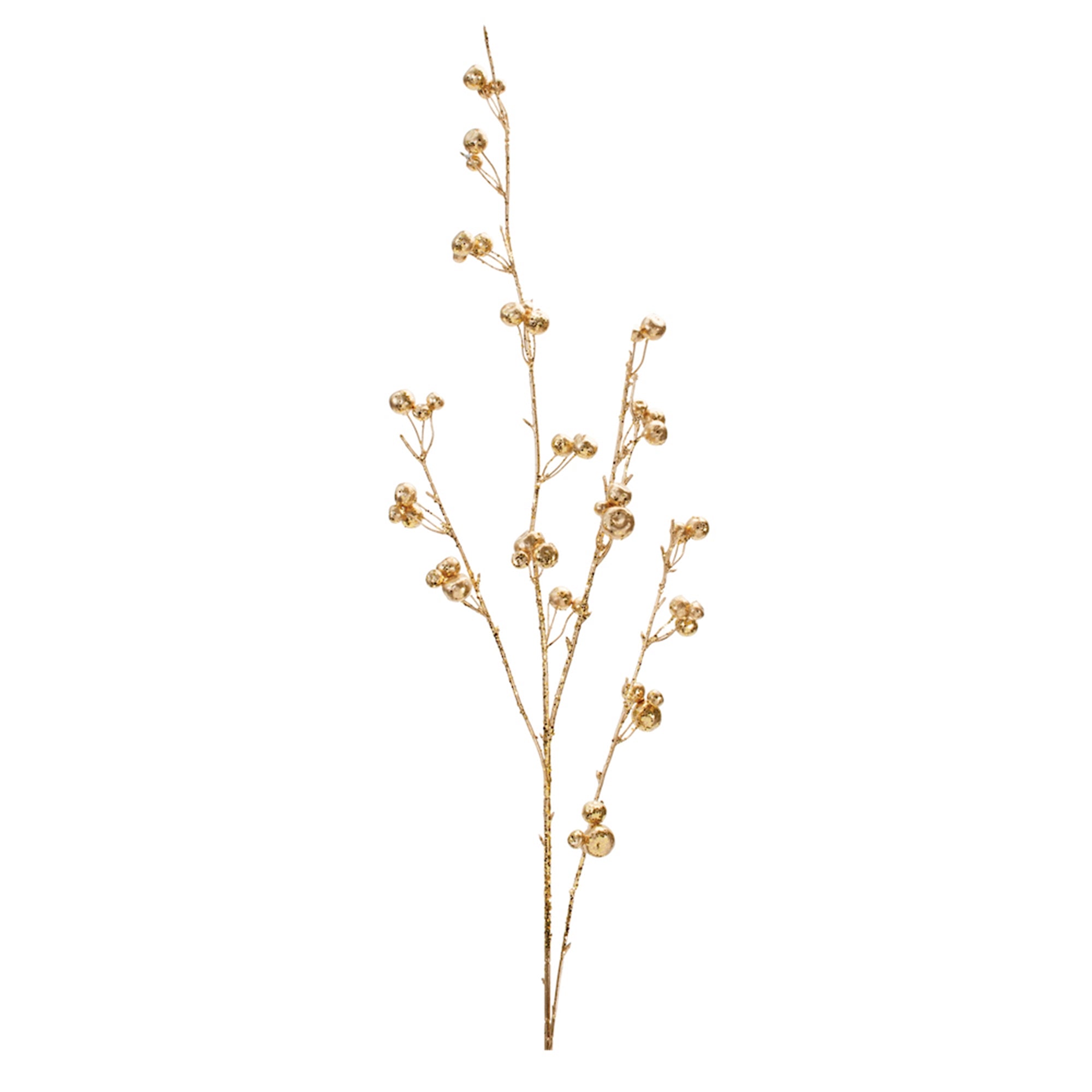 Glittered Gold Berry Twig Spray (Set of 6)