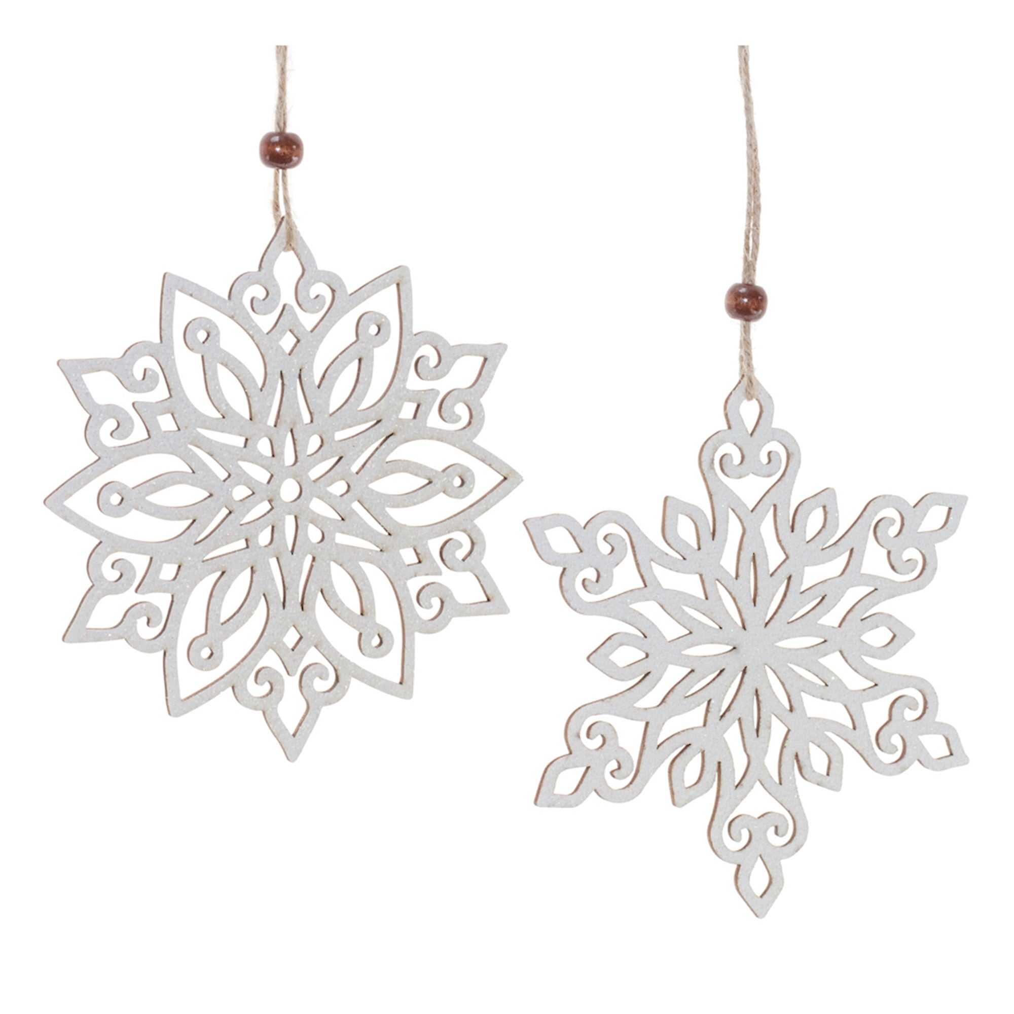 Wood Cut-Out Snowflake Ornament (Set of 12)