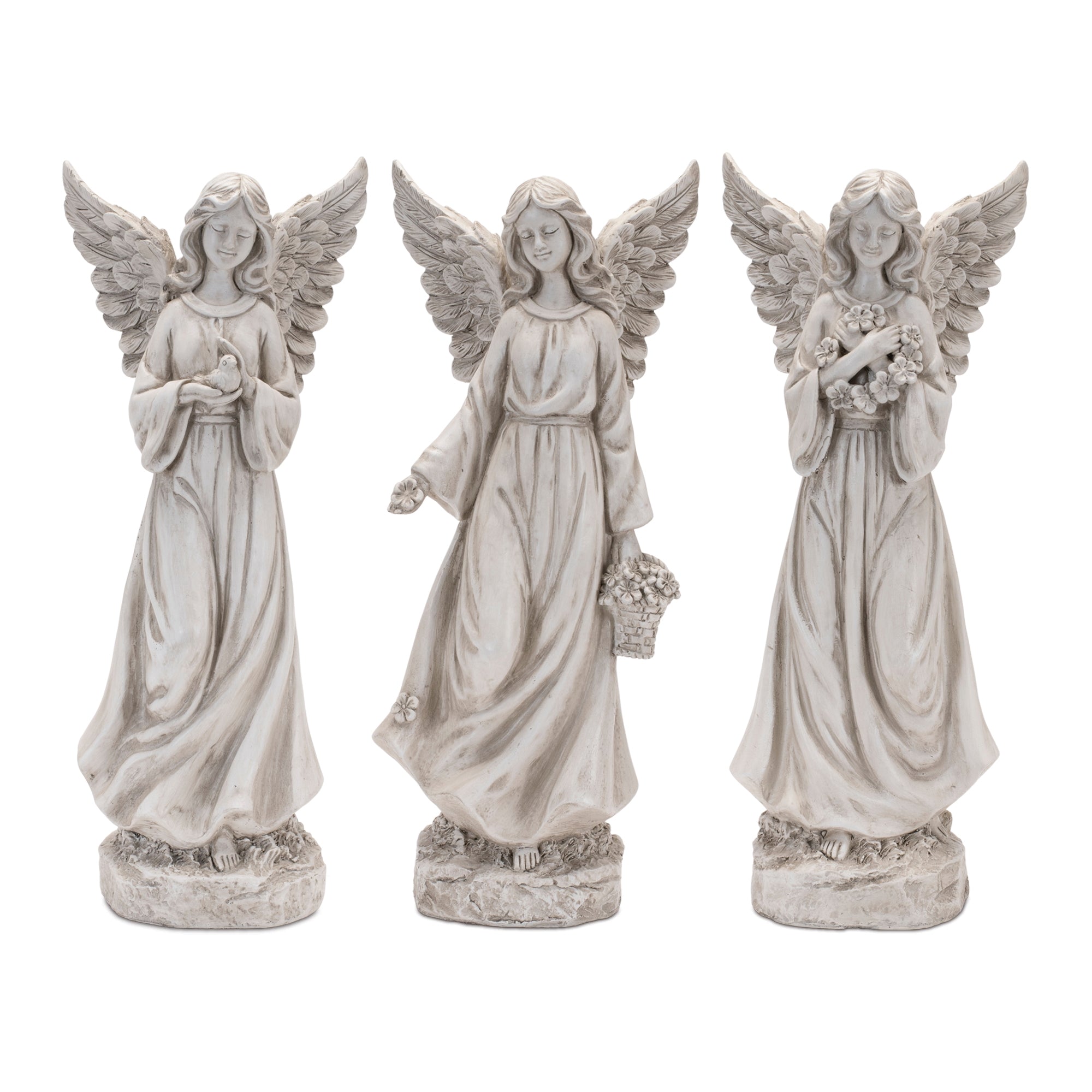 Floral Angel Statue (Set of 3)