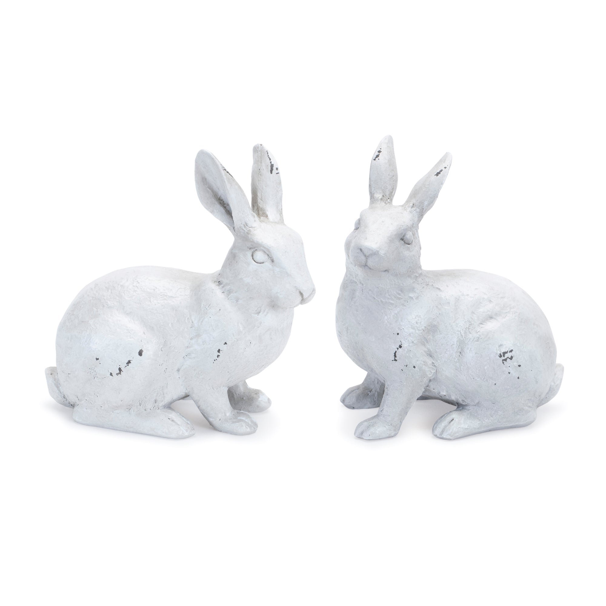 Distressed Garden Rabbit Figurine (Set of 2)