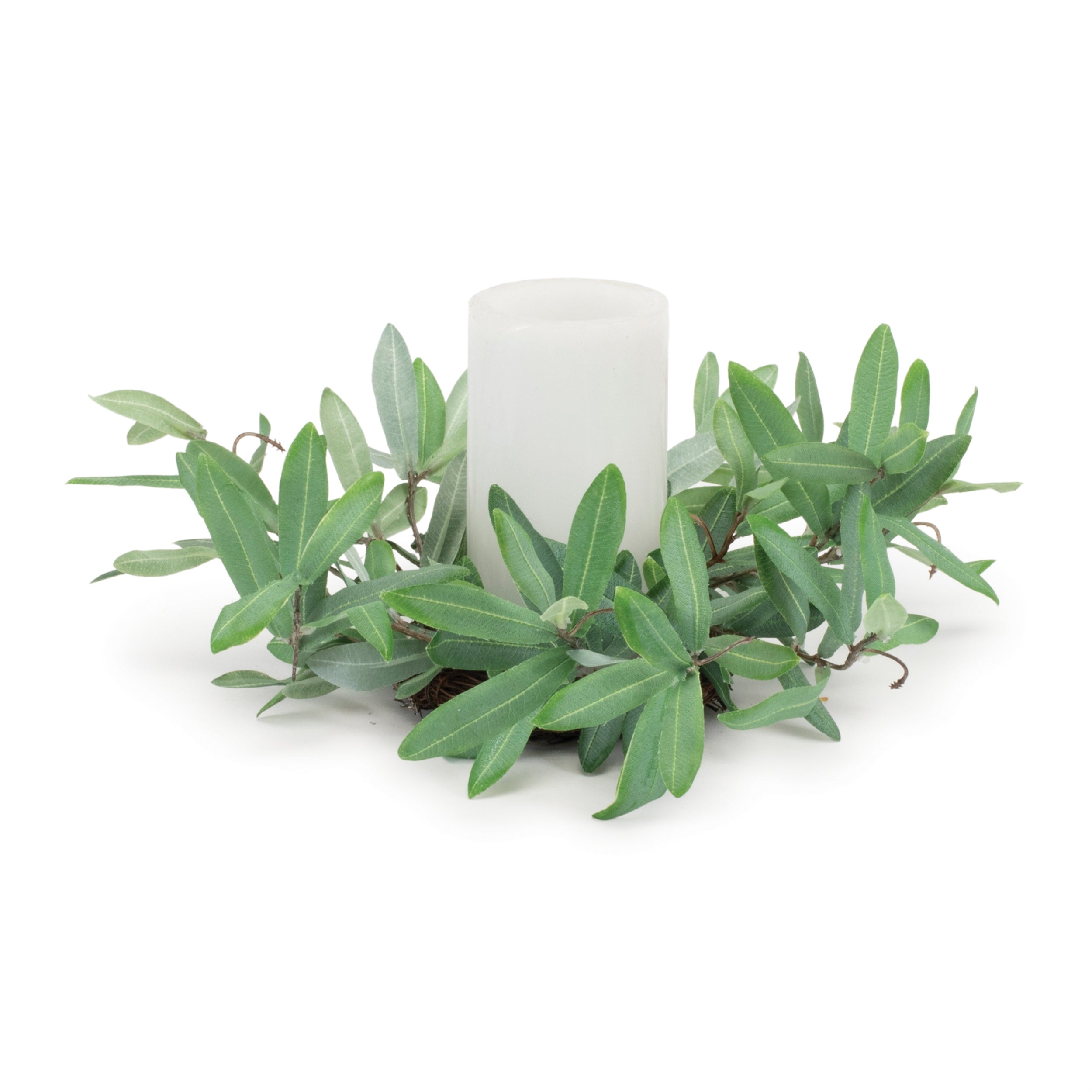 Olive Leaf Candle Ring 12"D Polyester (Fits a 3" Candle)