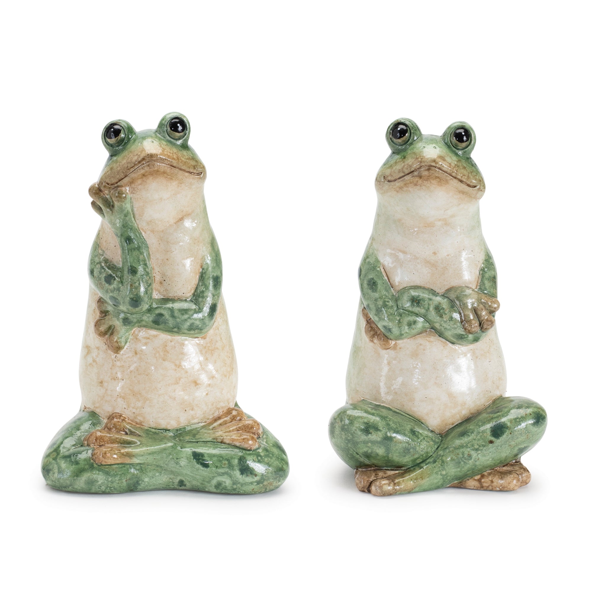 Ceramic Garden Frog Statue (Set of 2)