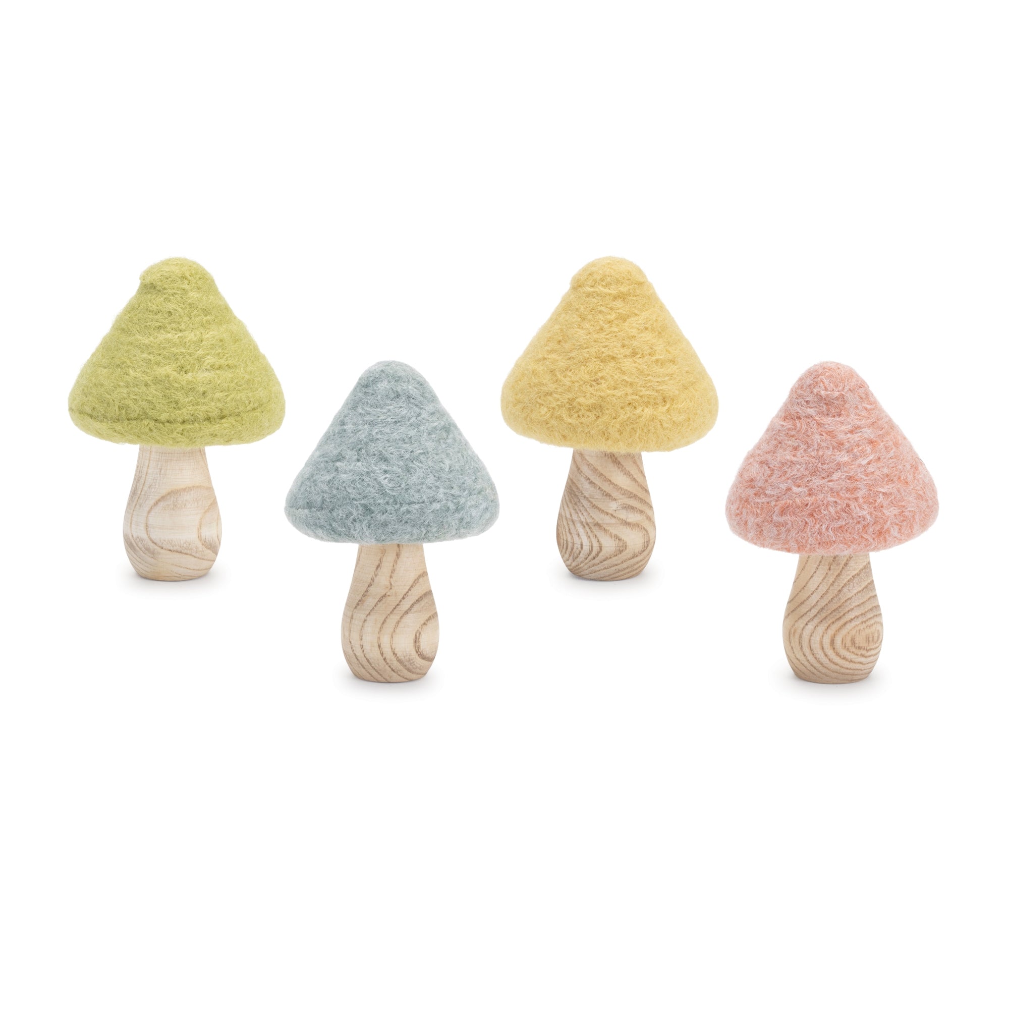 Felt Wood Mushroom Décor (Set of 24)