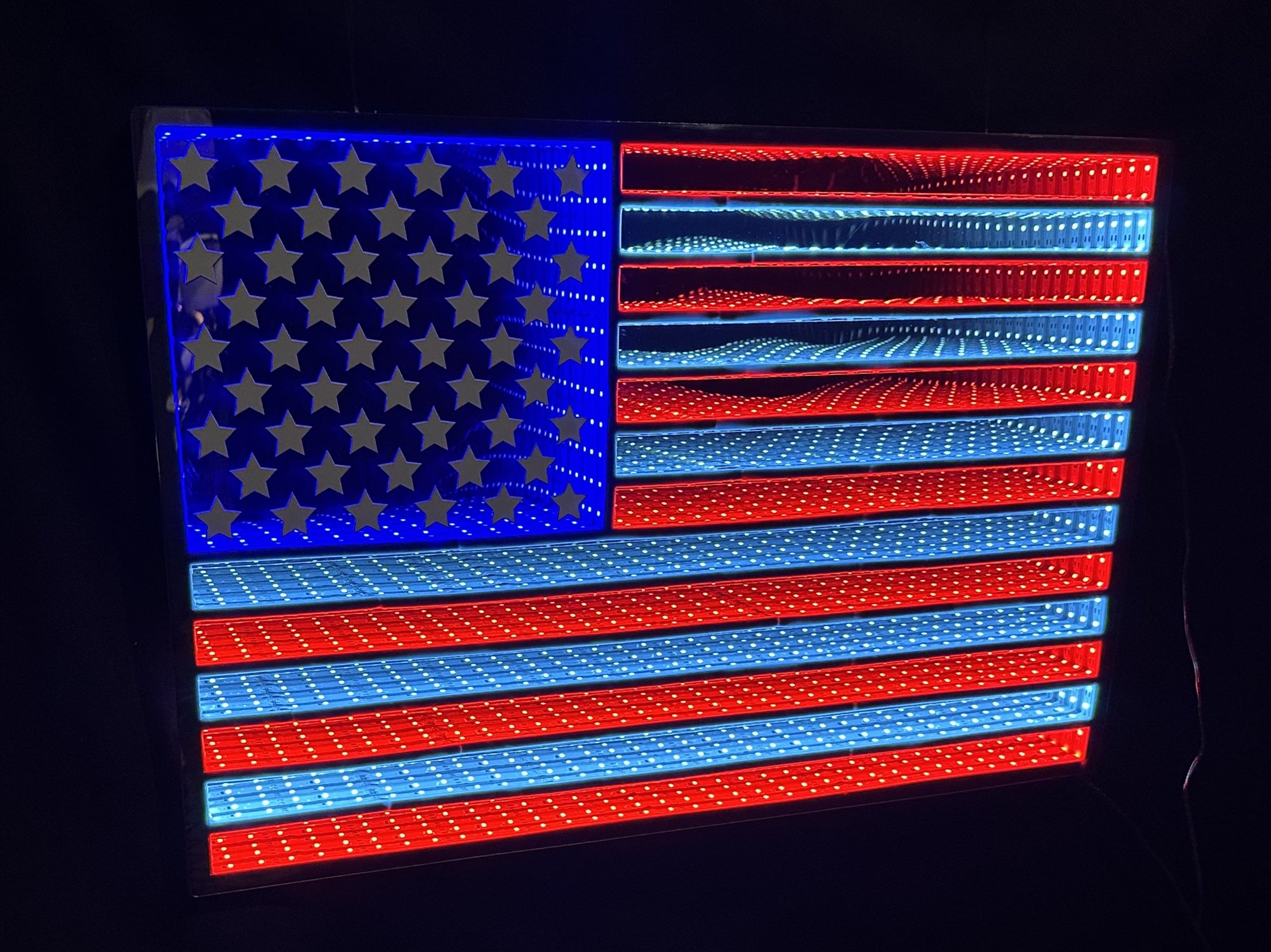 Hanging American Flag Ekko Light Display 23"L