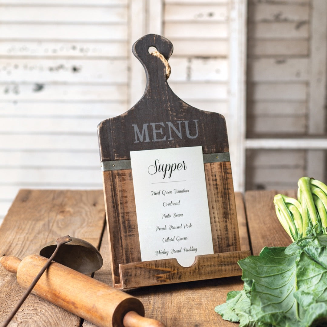 Cutting Board Shaped Menu Holder